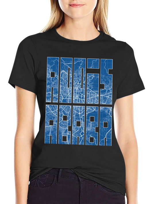 Rotterdam Map Blueprint Graphic T-Shirt