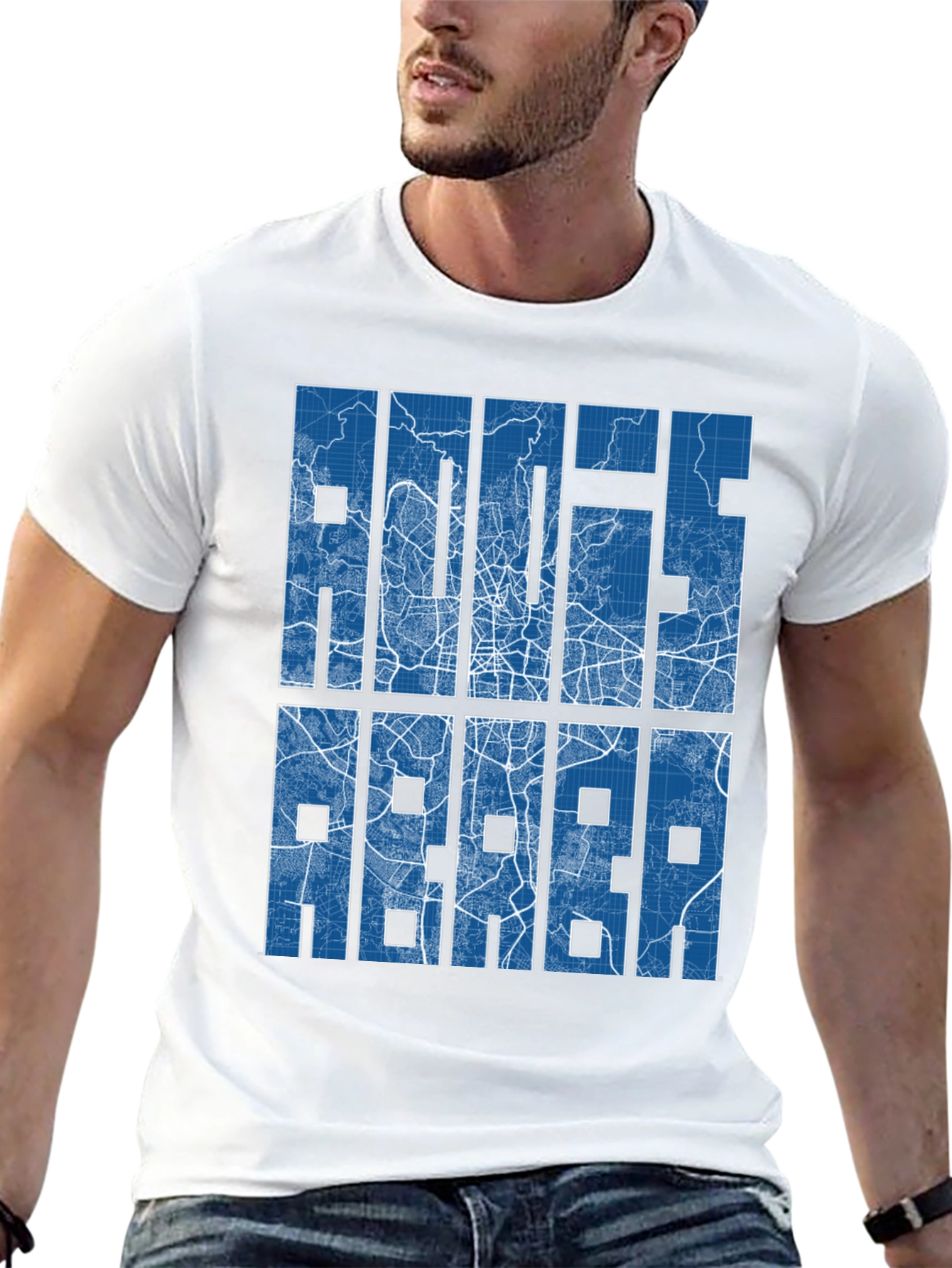 Rotterdam Map Blueprint Graphic T-Shirt