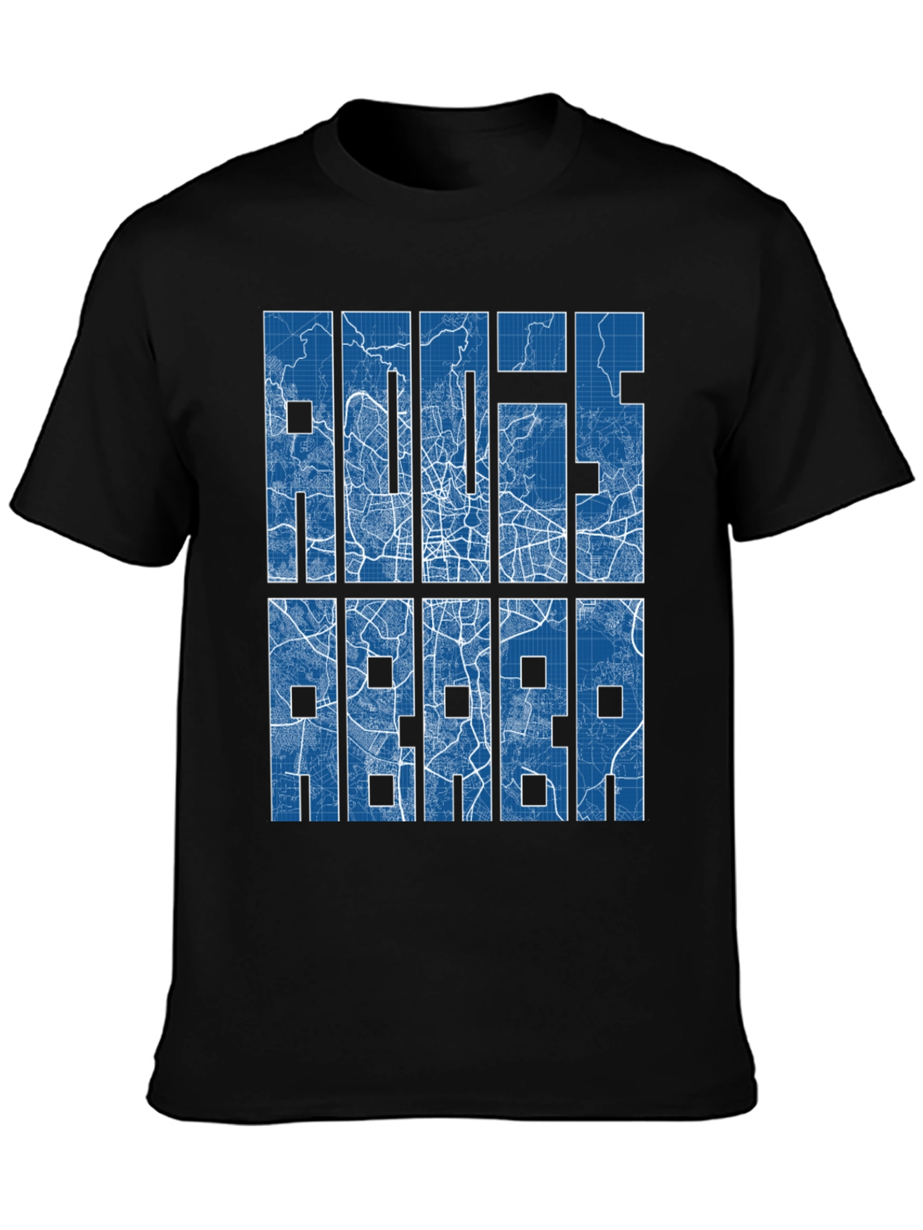 Rotterdam Map Blueprint Graphic T-Shirt