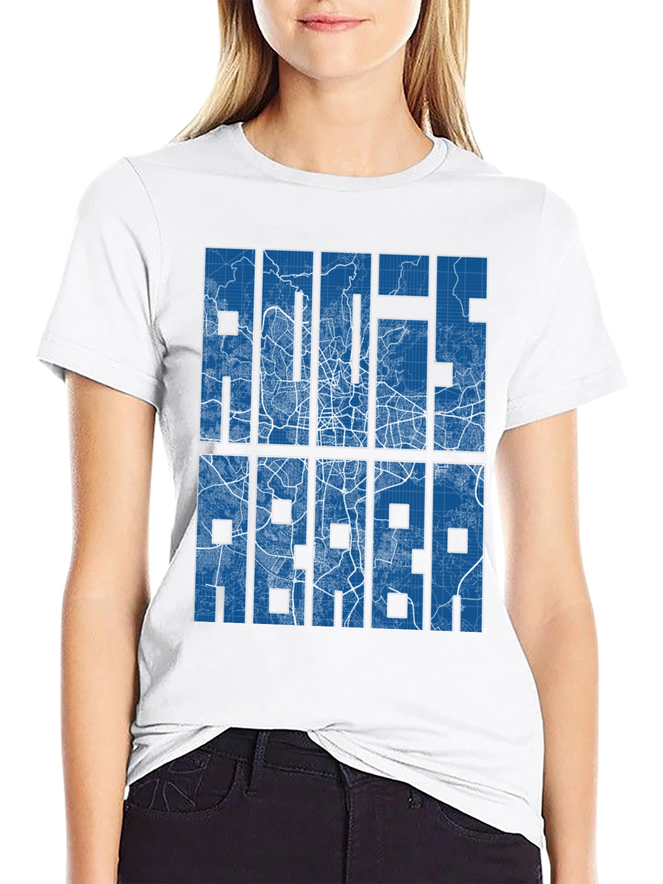 Rotterdam Map Blueprint Graphic T-Shirt