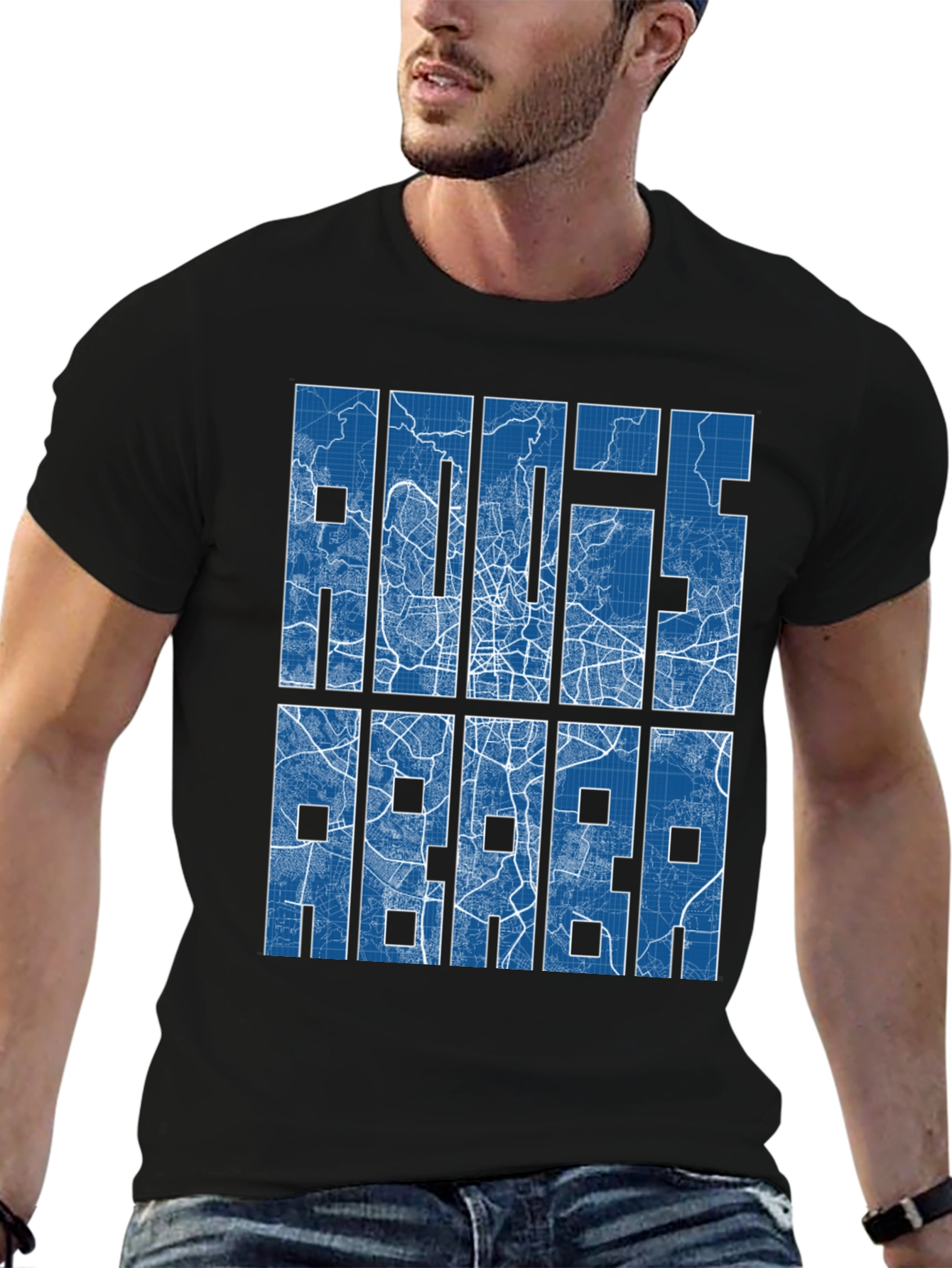 Rotterdam Map Blueprint Graphic T-Shirt
