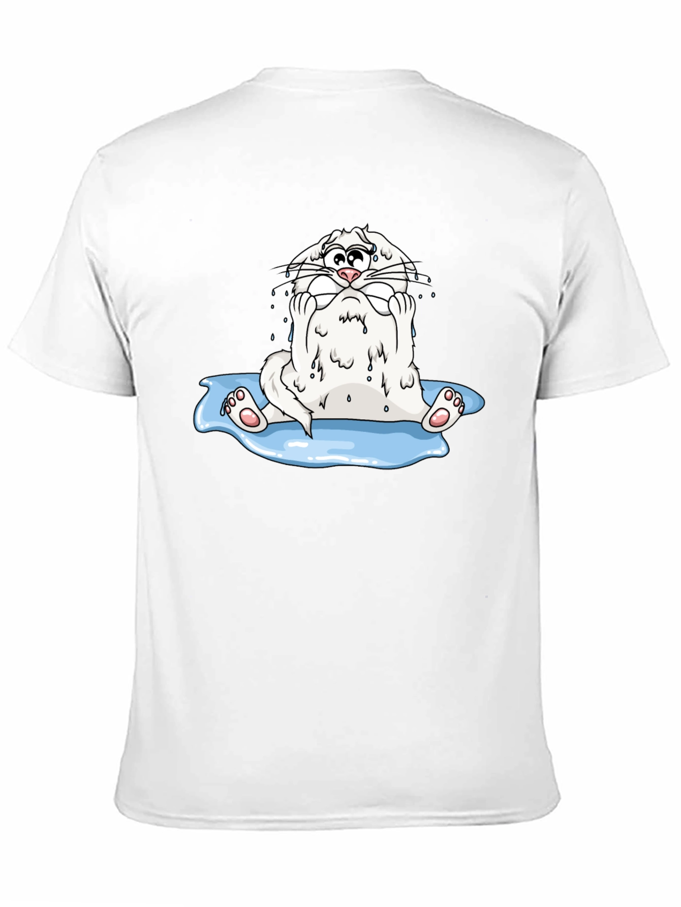 Funny Cartoon Cat Black T-Shirt