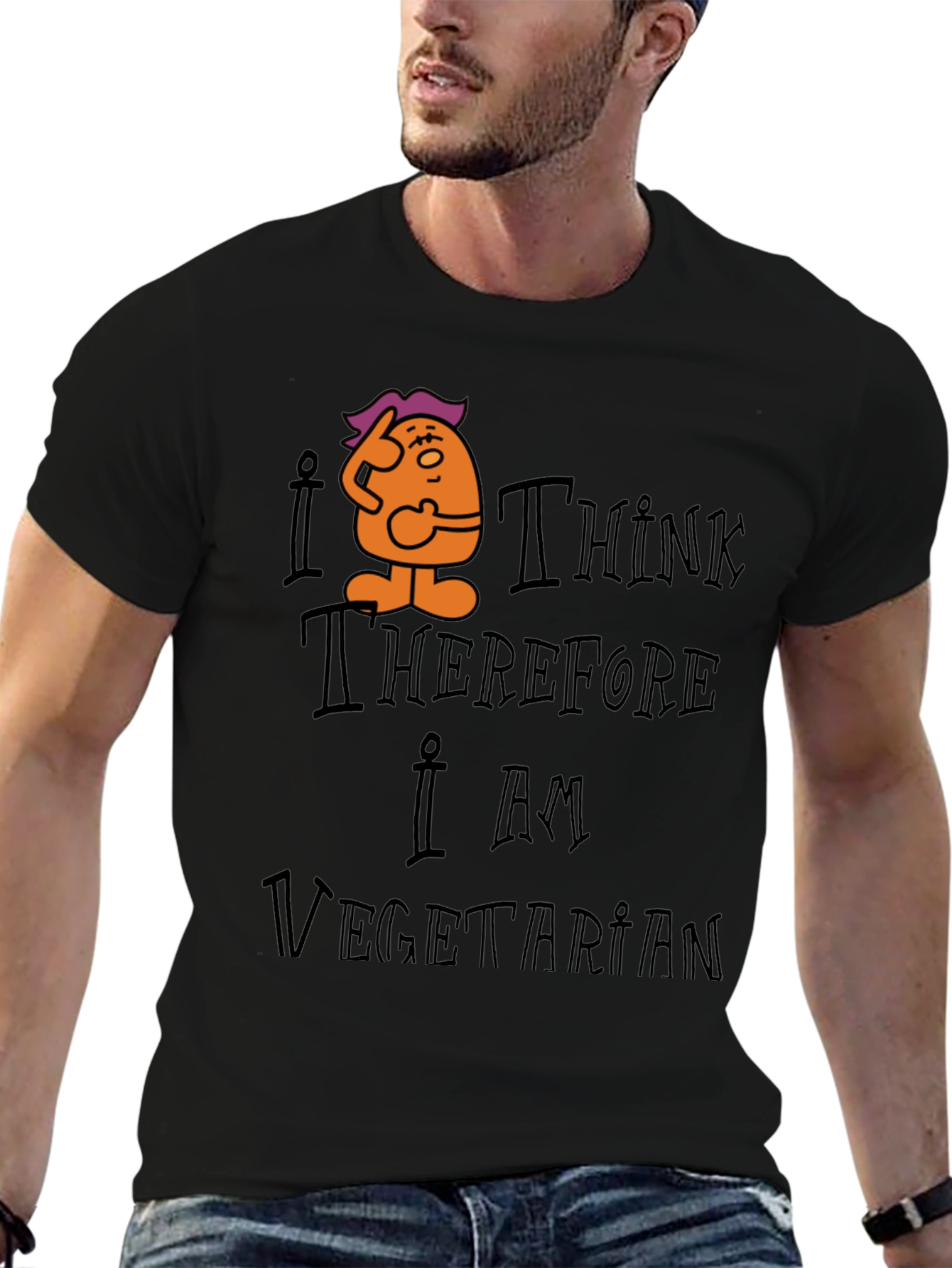I Think Therefore I Am Vegetarian Graphic Tee