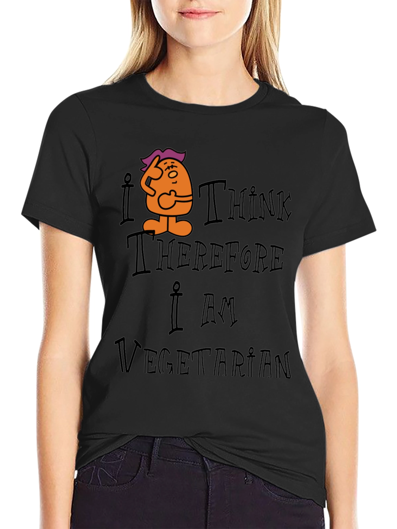 I Think Therefore I Am Vegetarian Graphic Tee
