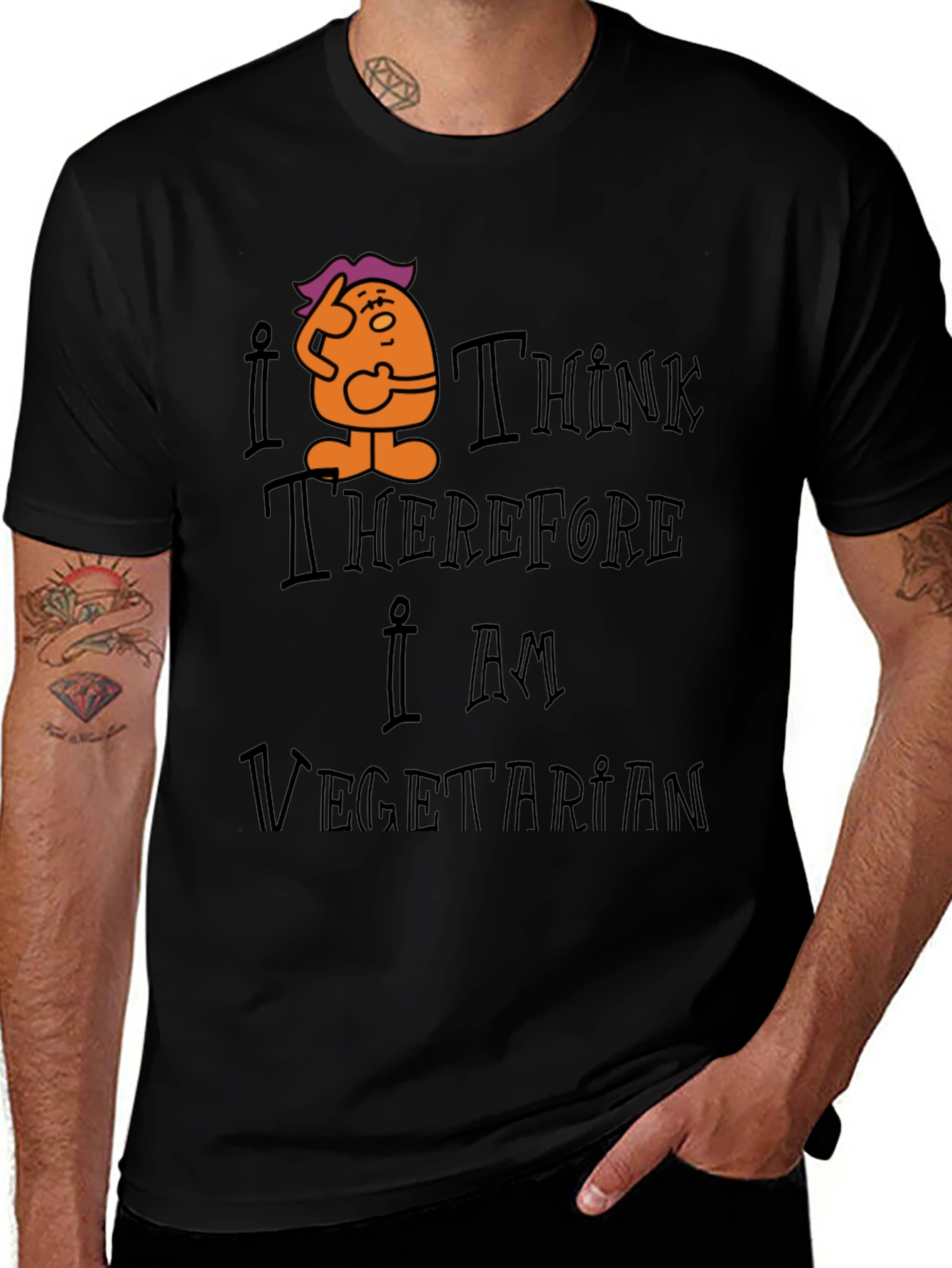 I Think Therefore I Am Vegetarian Graphic Tee