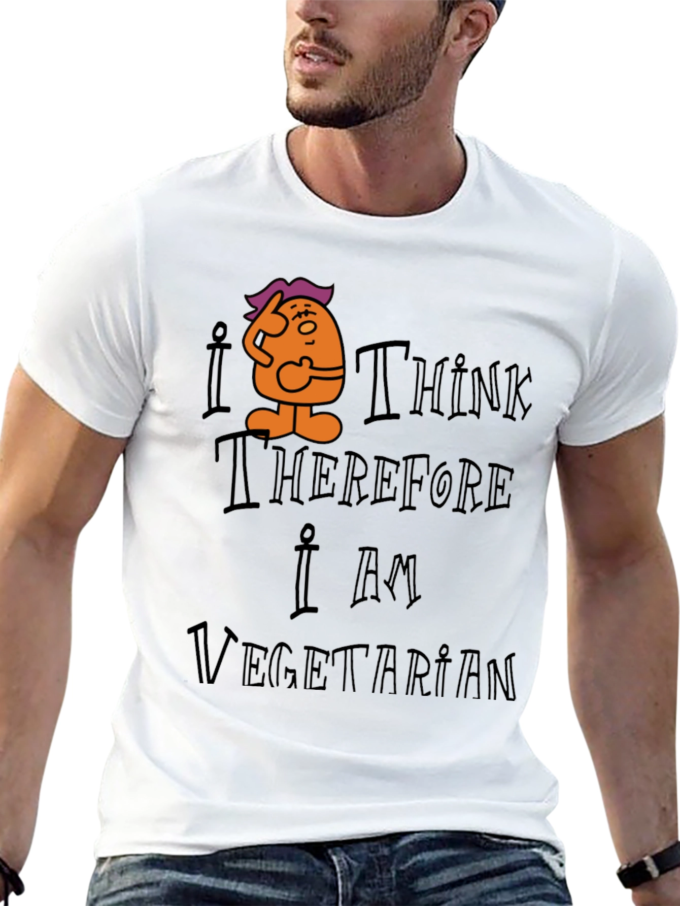 I Think Therefore I Am Vegetarian Graphic Tee