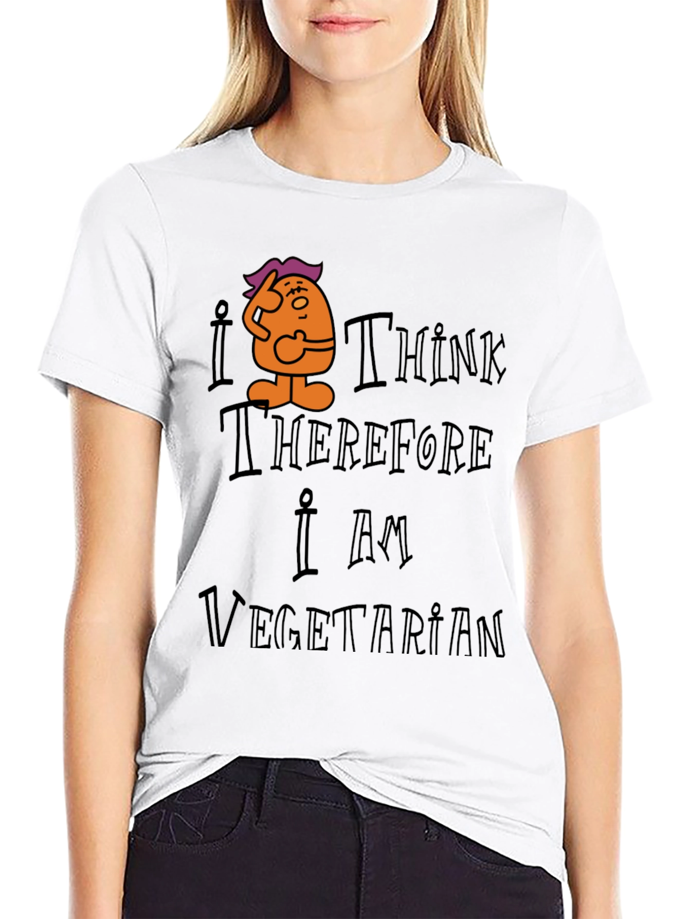 I Think Therefore I Am Vegetarian Graphic Tee