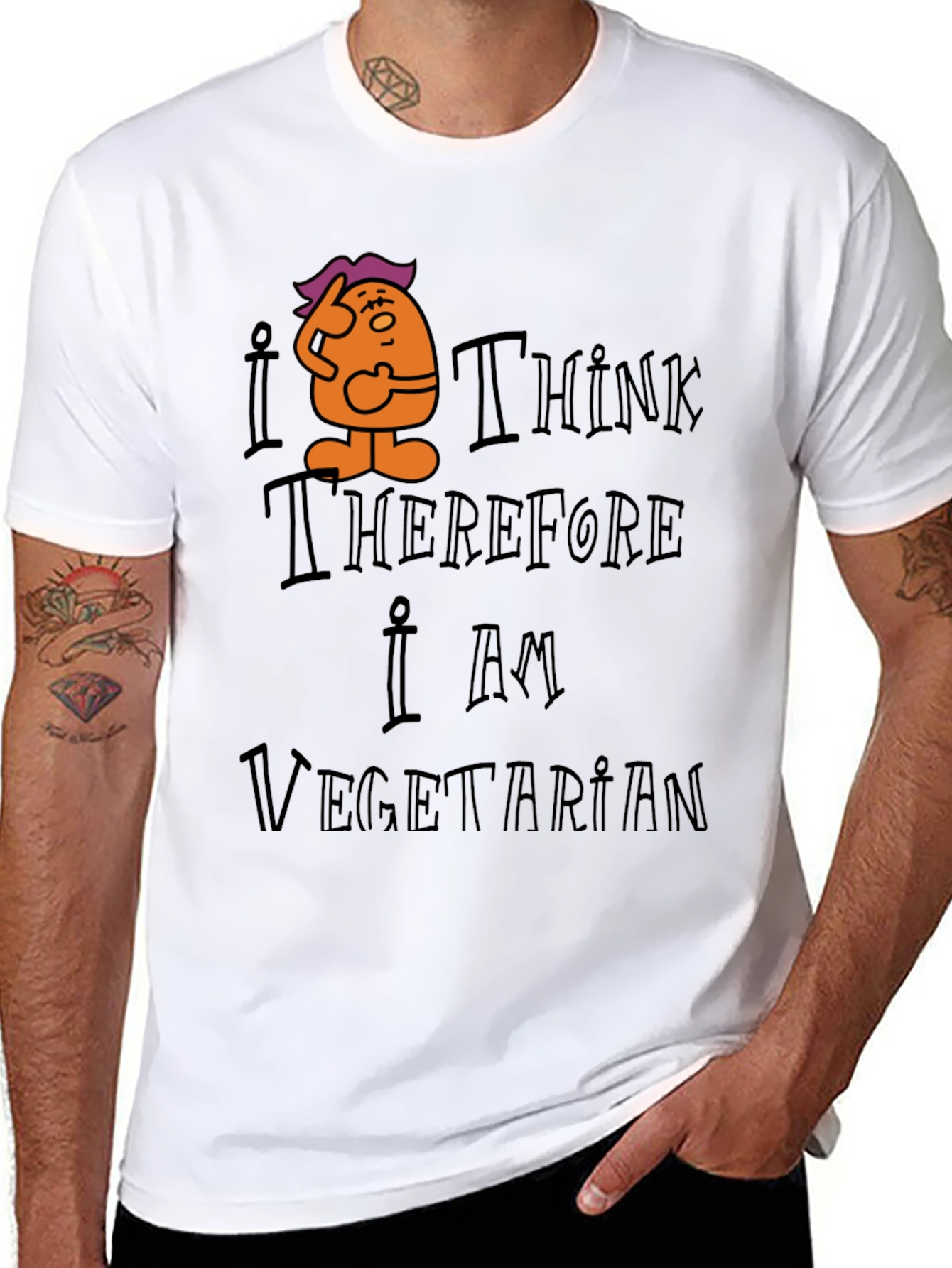 I Think Therefore I Am Vegetarian Graphic Tee