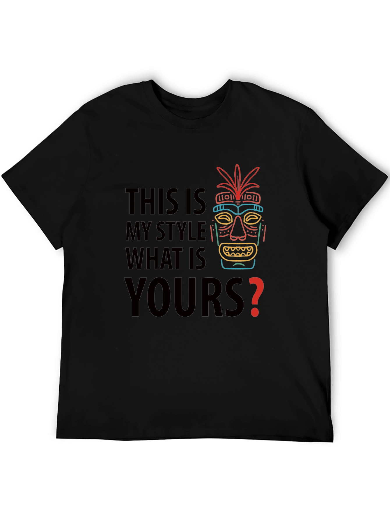Unique Style Tee - Tiki Mask Graphic T-Shirt