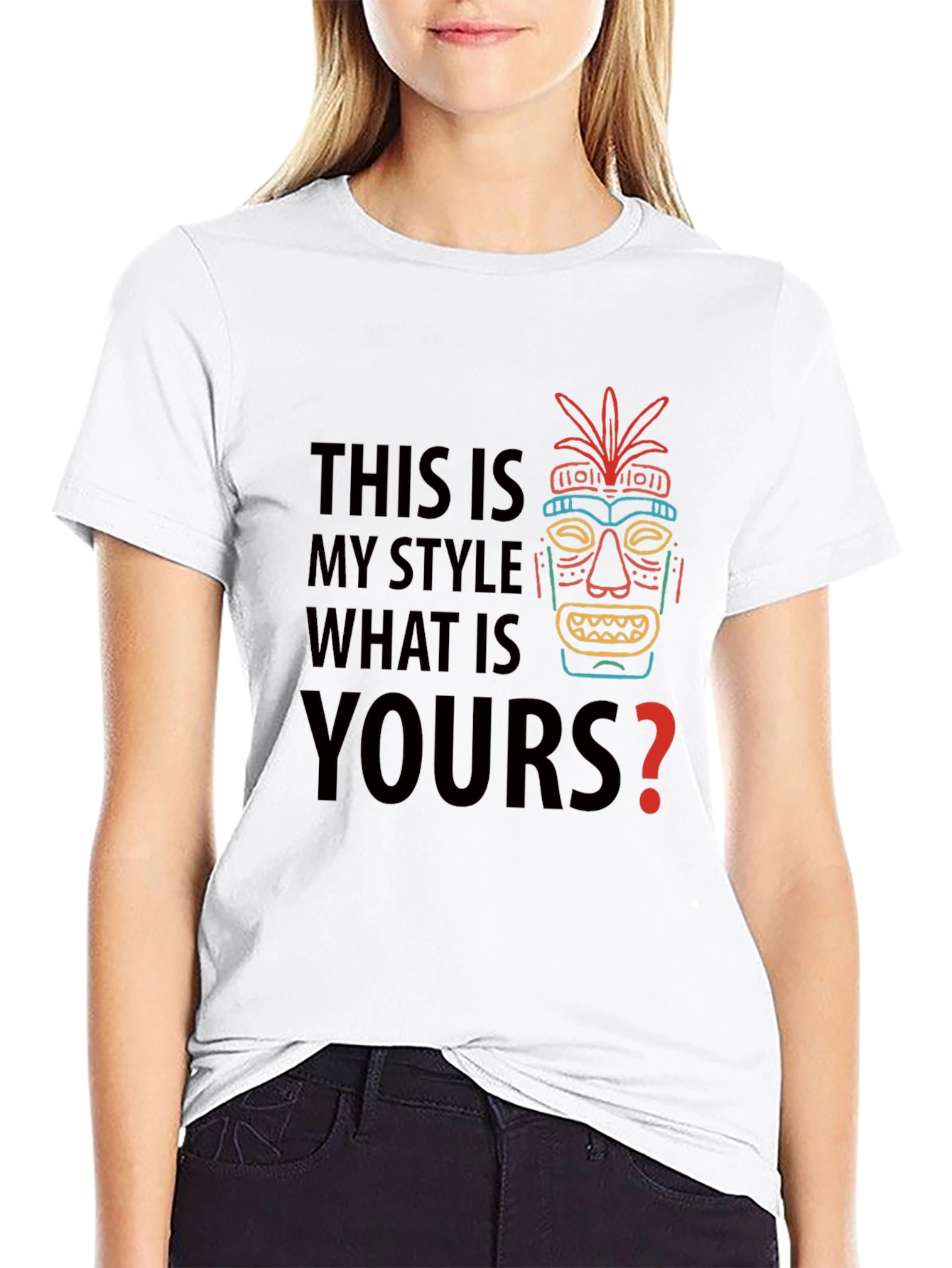 Unique Style Tee - Tiki Mask Graphic T-Shirt