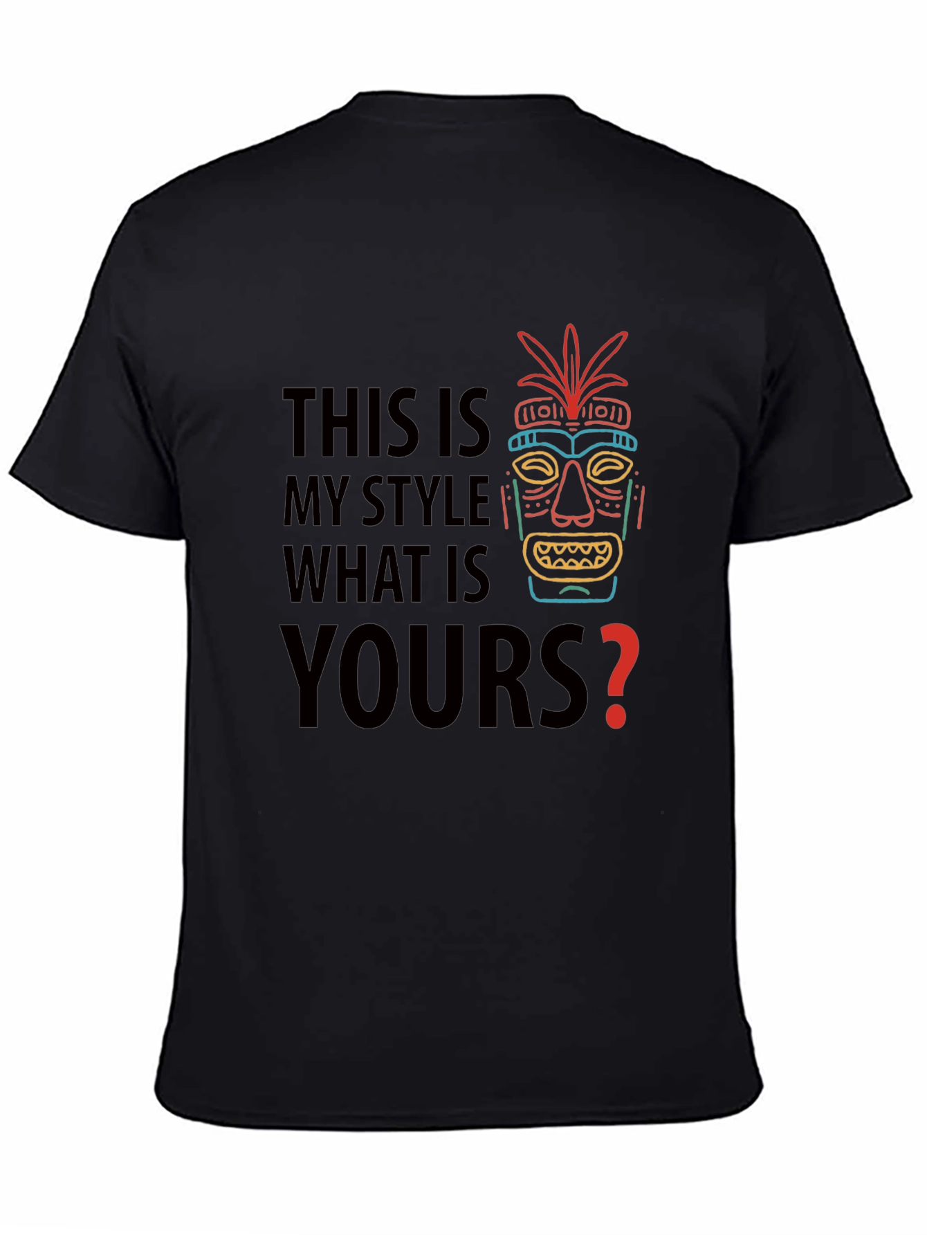 Unique Style Tee - Tiki Mask Graphic T-Shirt