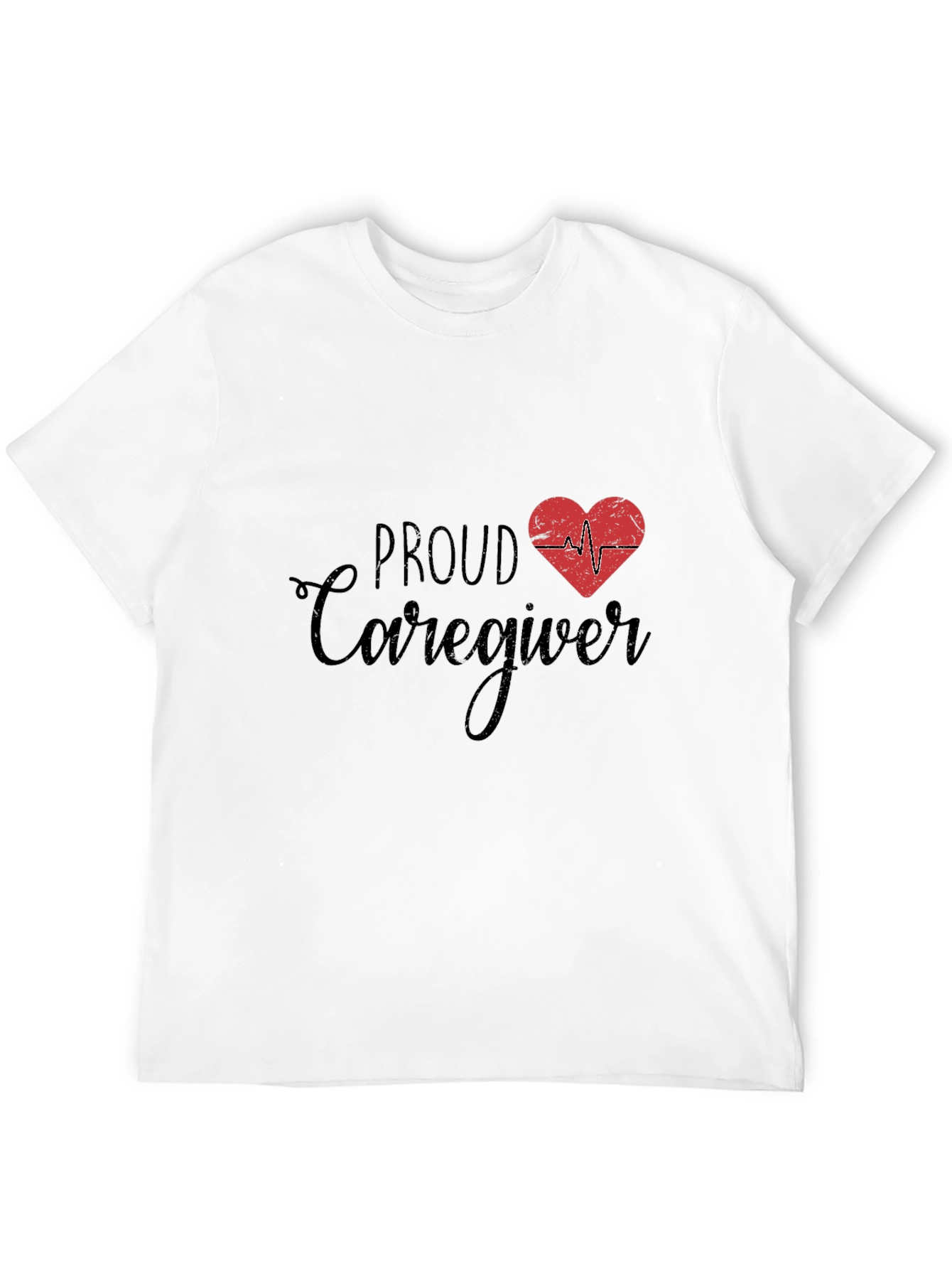 Proud Caregiver T-Shirt - Heartbeat Design