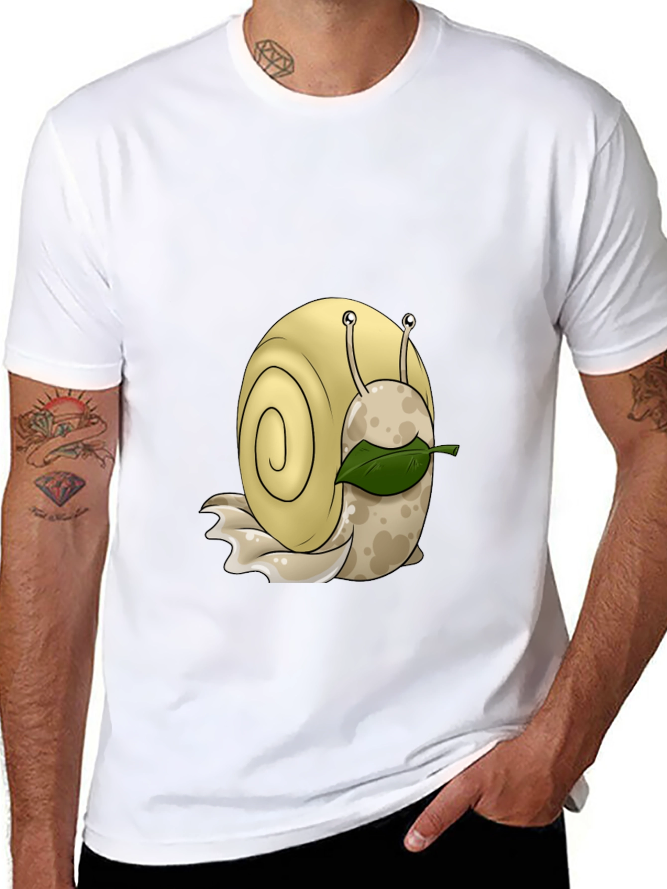 Cartoon Snail Graphic Black T-Shirt