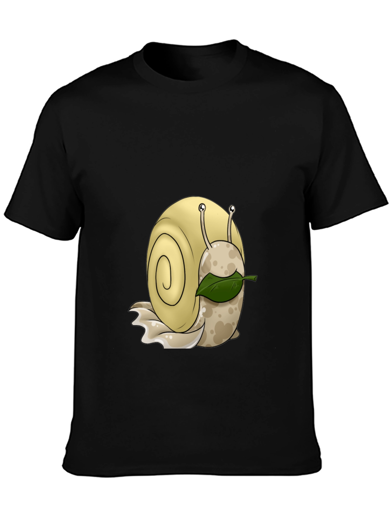 Cartoon Snail Graphic Black T-Shirt