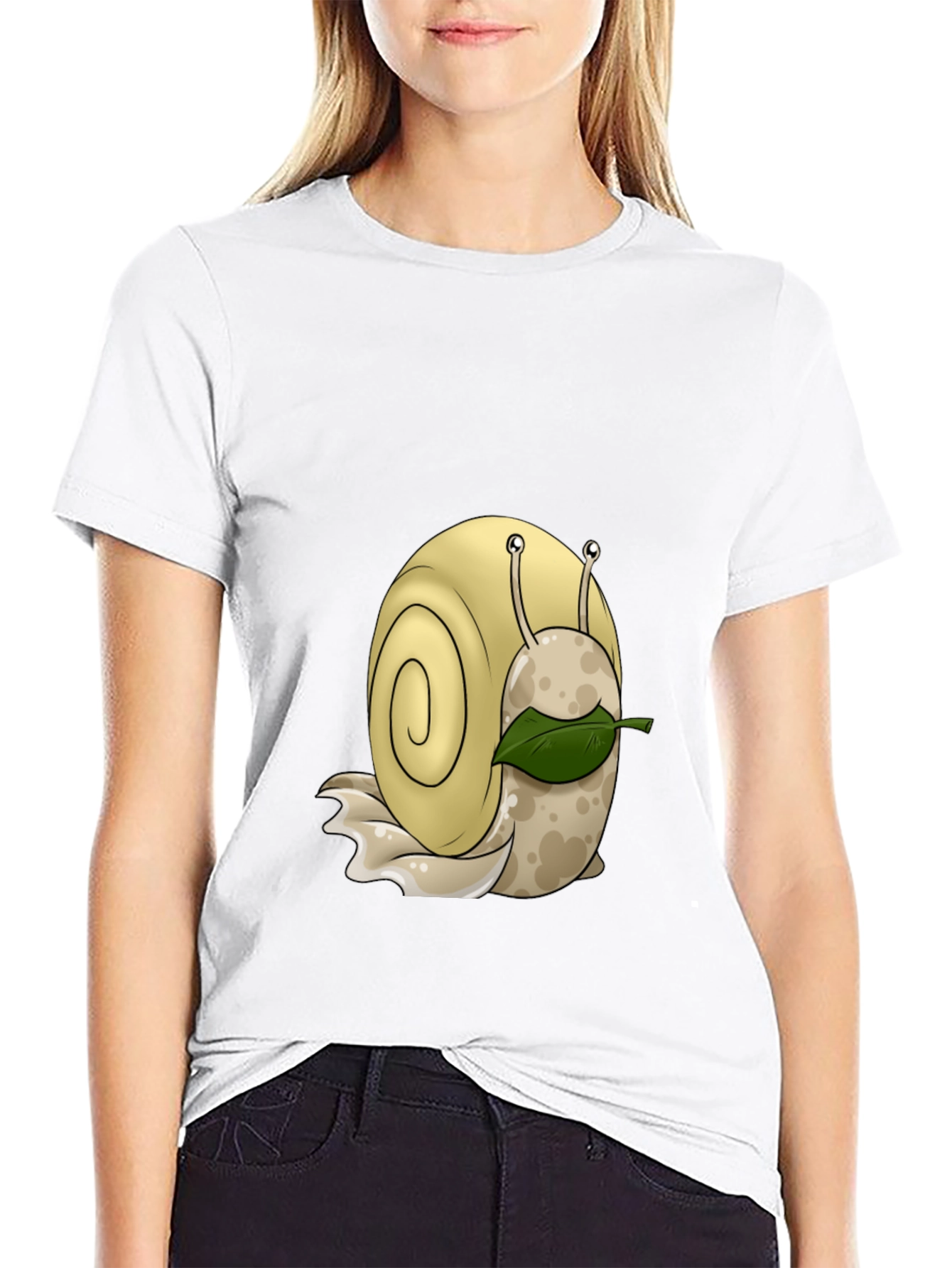 Cartoon Snail Graphic Black T-Shirt