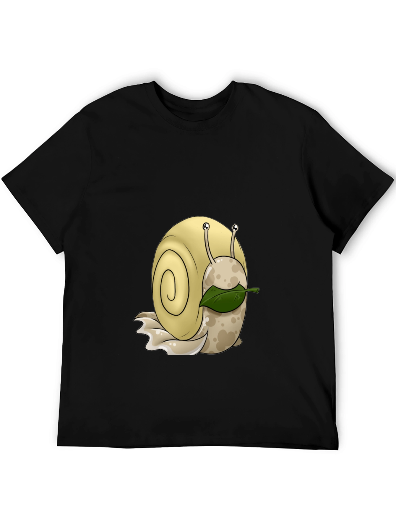Cartoon Snail Graphic Black T-Shirt