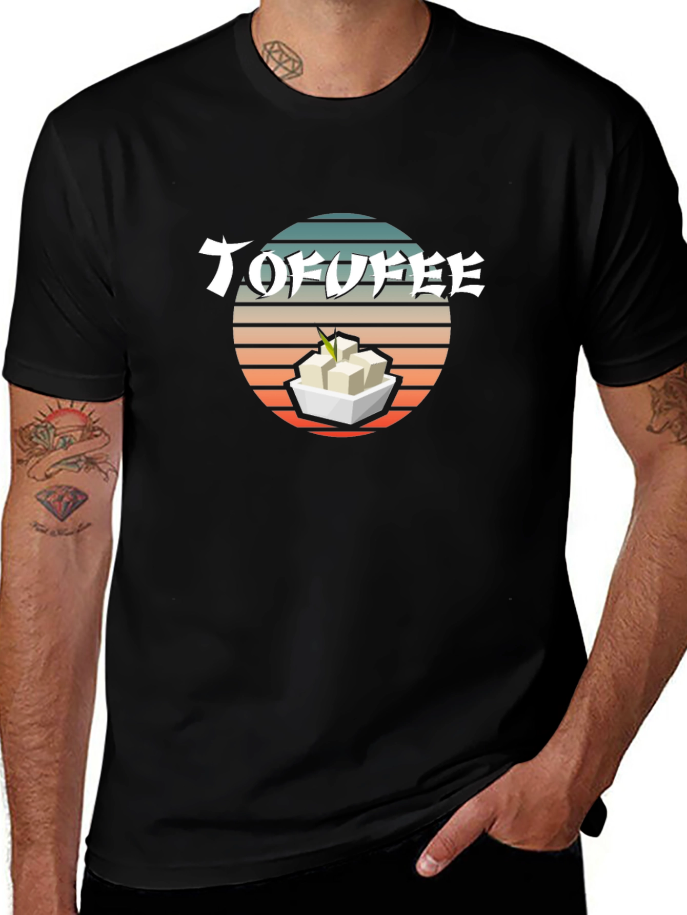 Tofu T-Shirt - Retro Sunset Design