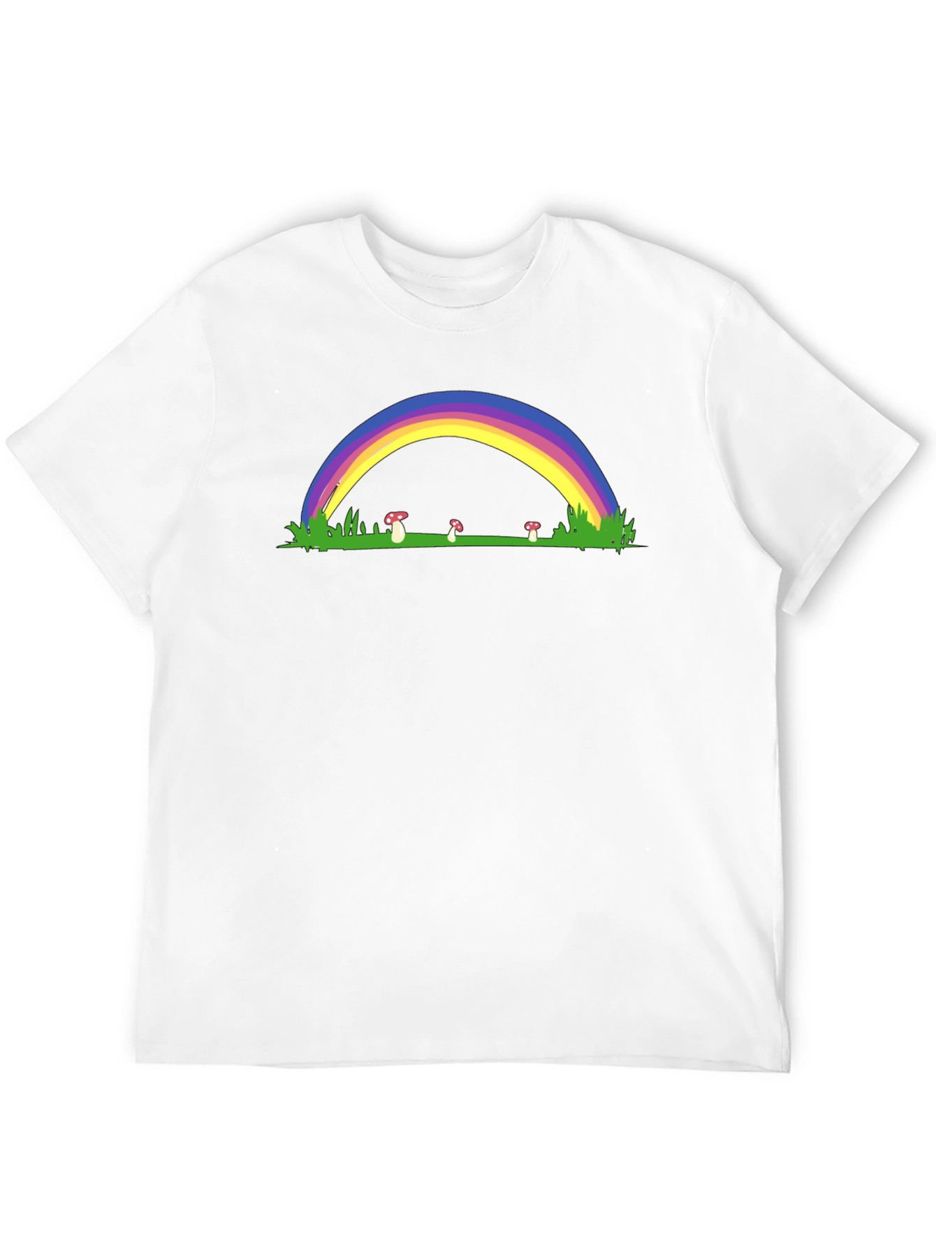 Rainbow Mushroom Black T-Shirt