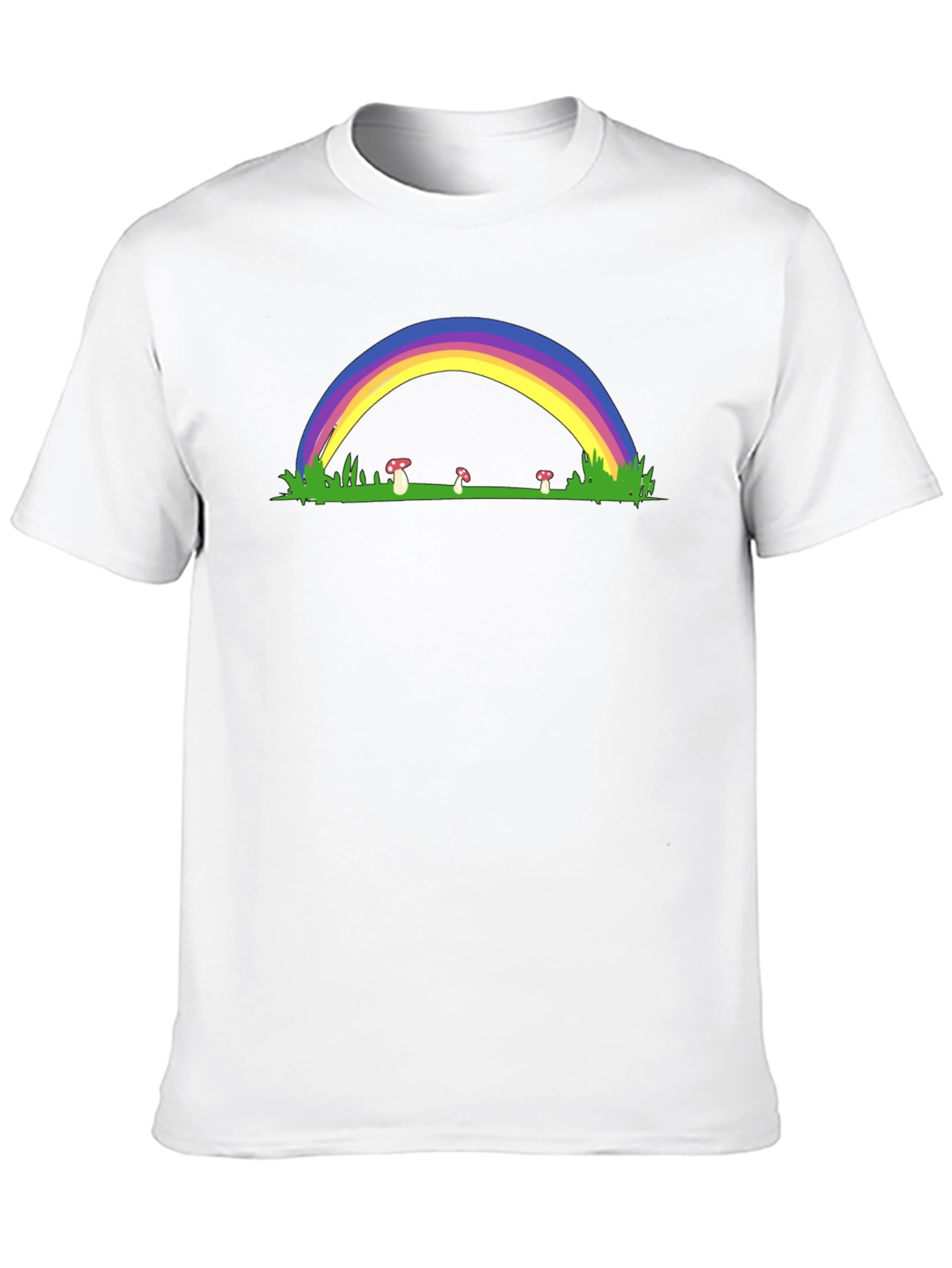 Rainbow Mushroom Black T-Shirt