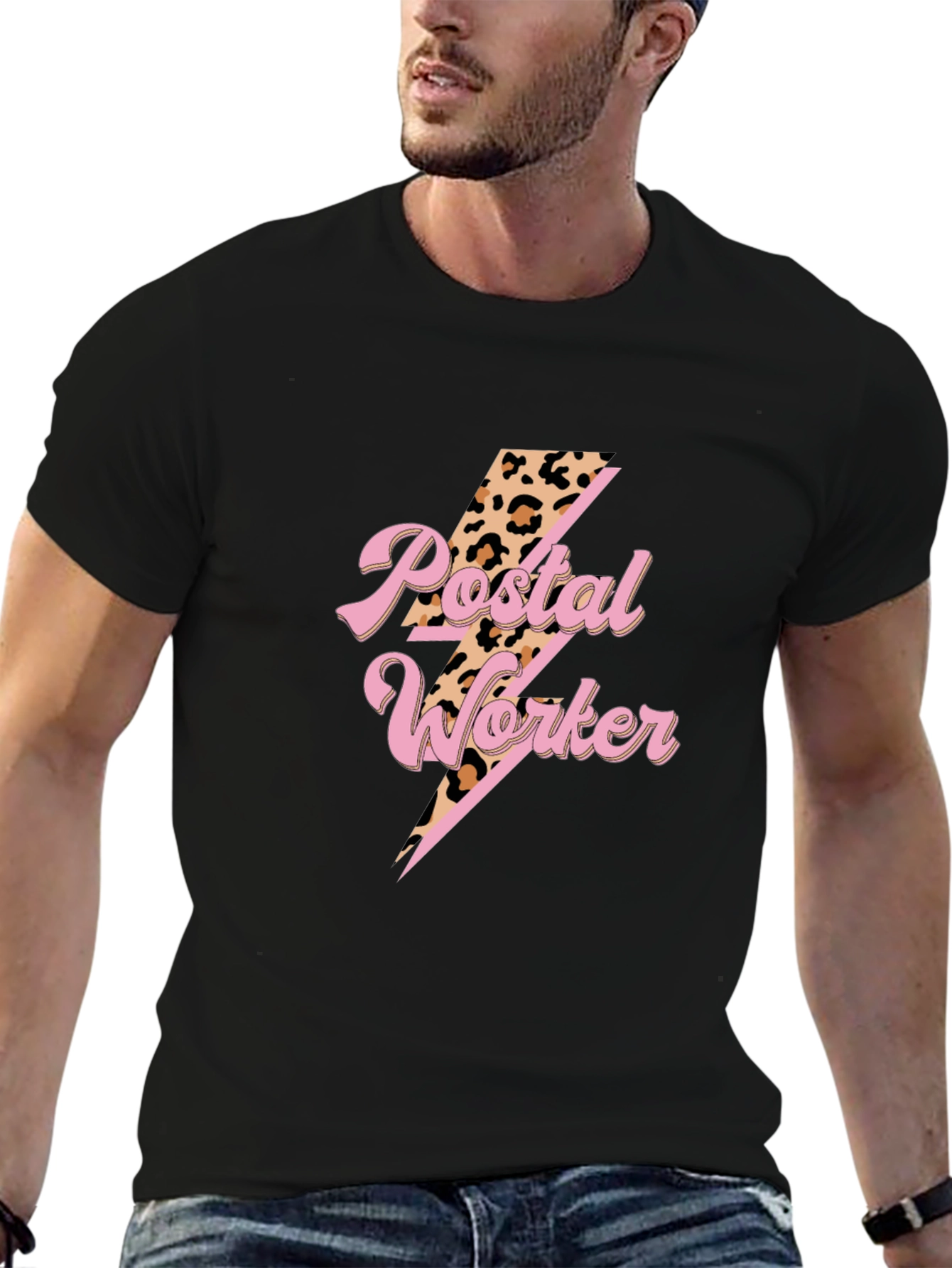 Postal Worker T-Shirt Lightning Bolt Design