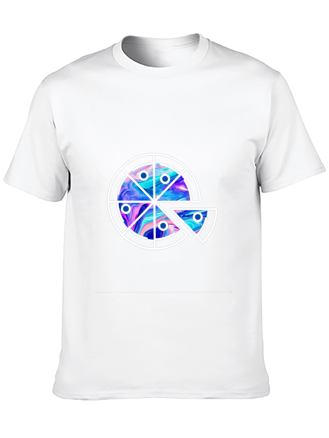 Pizza Galaxy Graphic Tee - Casual Black T-Shirt