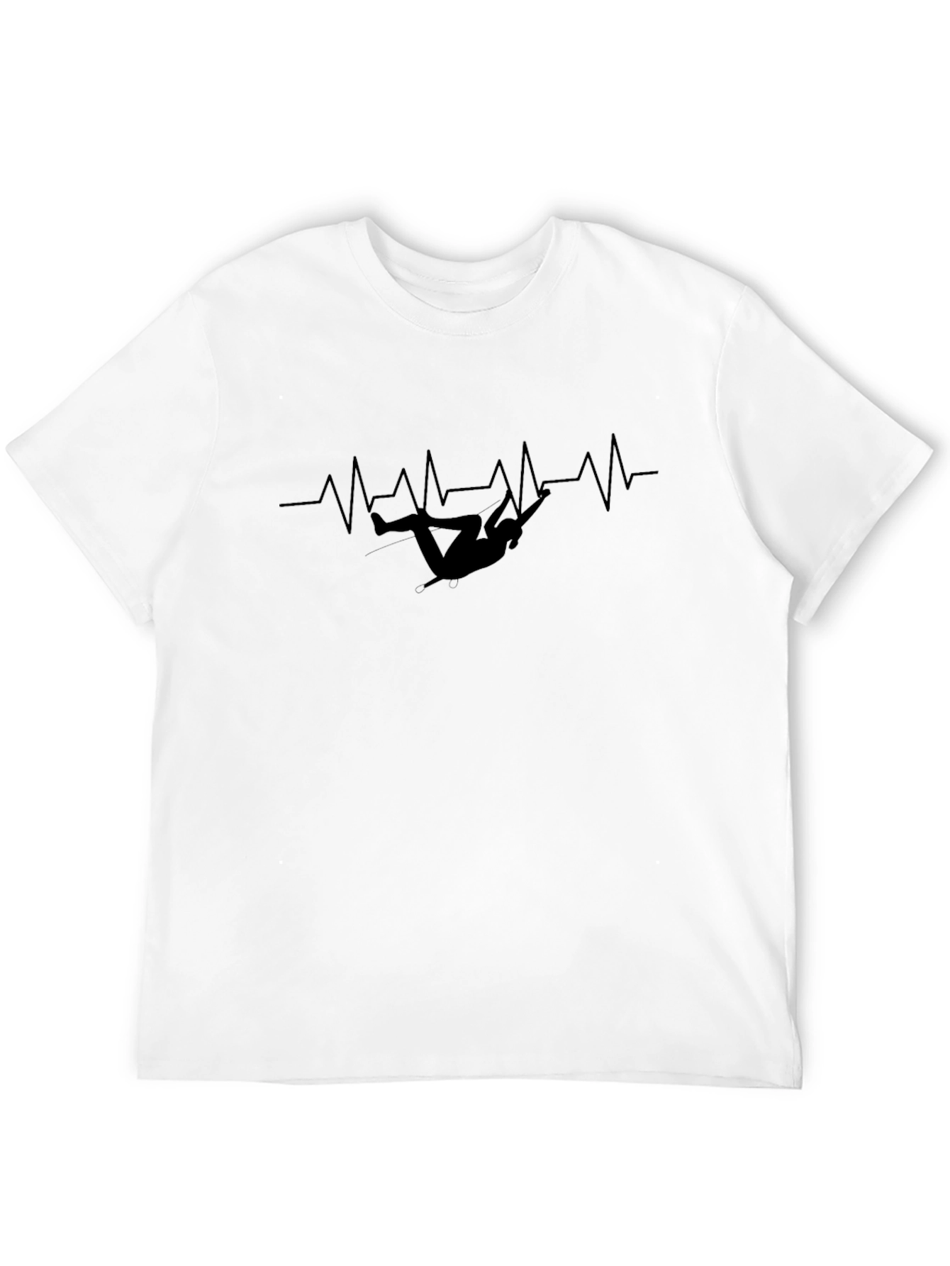 Climbing Heartbeat T-Shirt - Black Graphic Tee