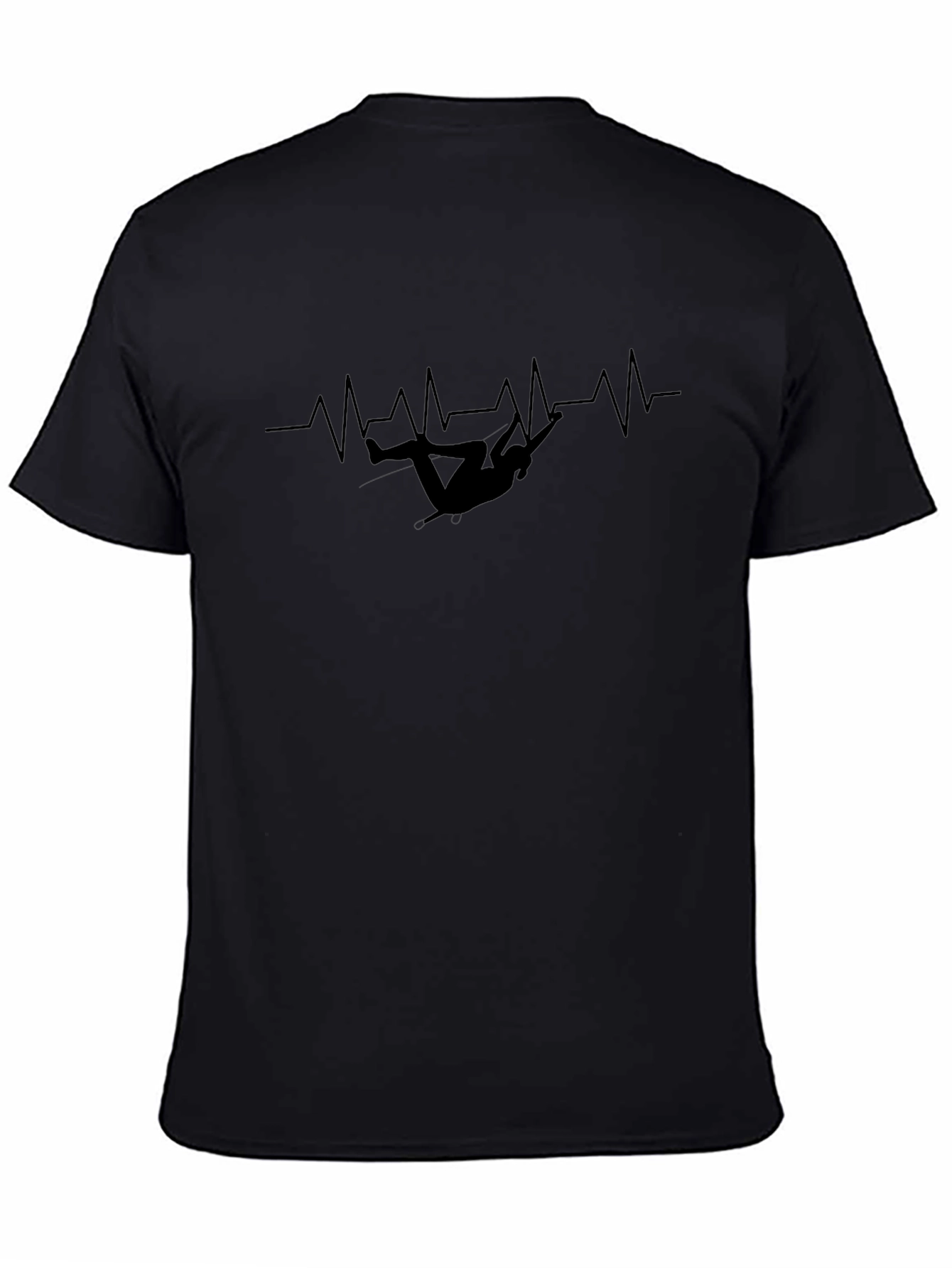 Climbing Heartbeat T-Shirt - Black Graphic Tee