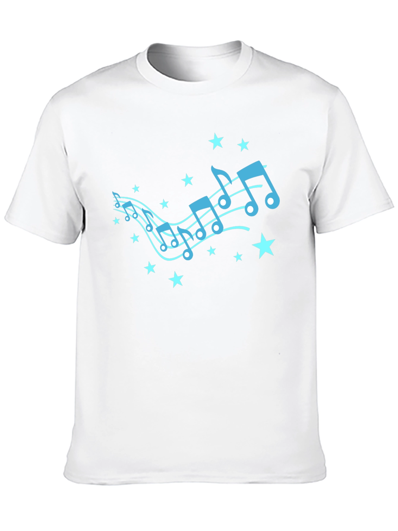 Music Notes & Stars Graphic Black T-Shirt
