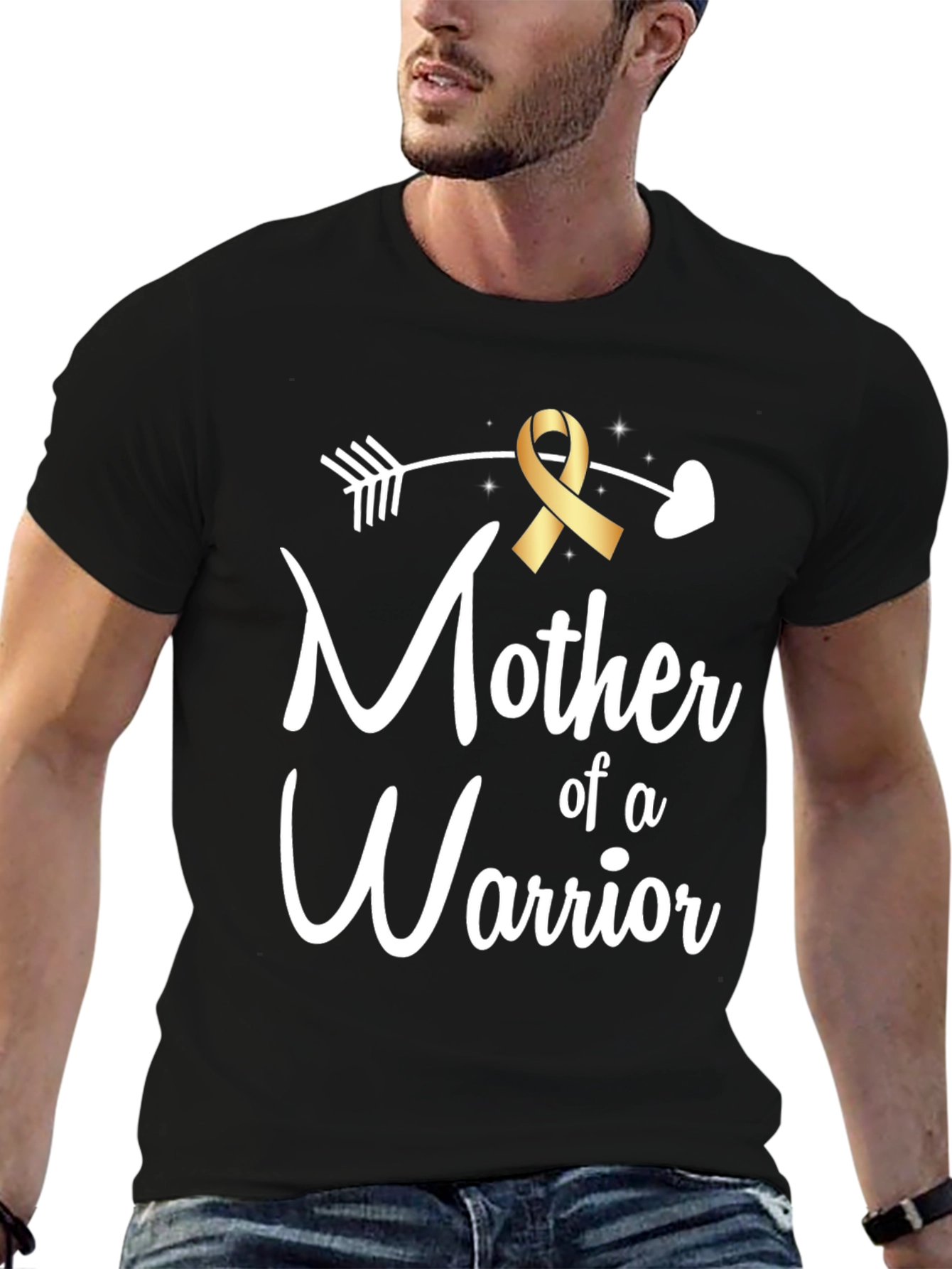 Mother of a Warrior Black T-Shirt