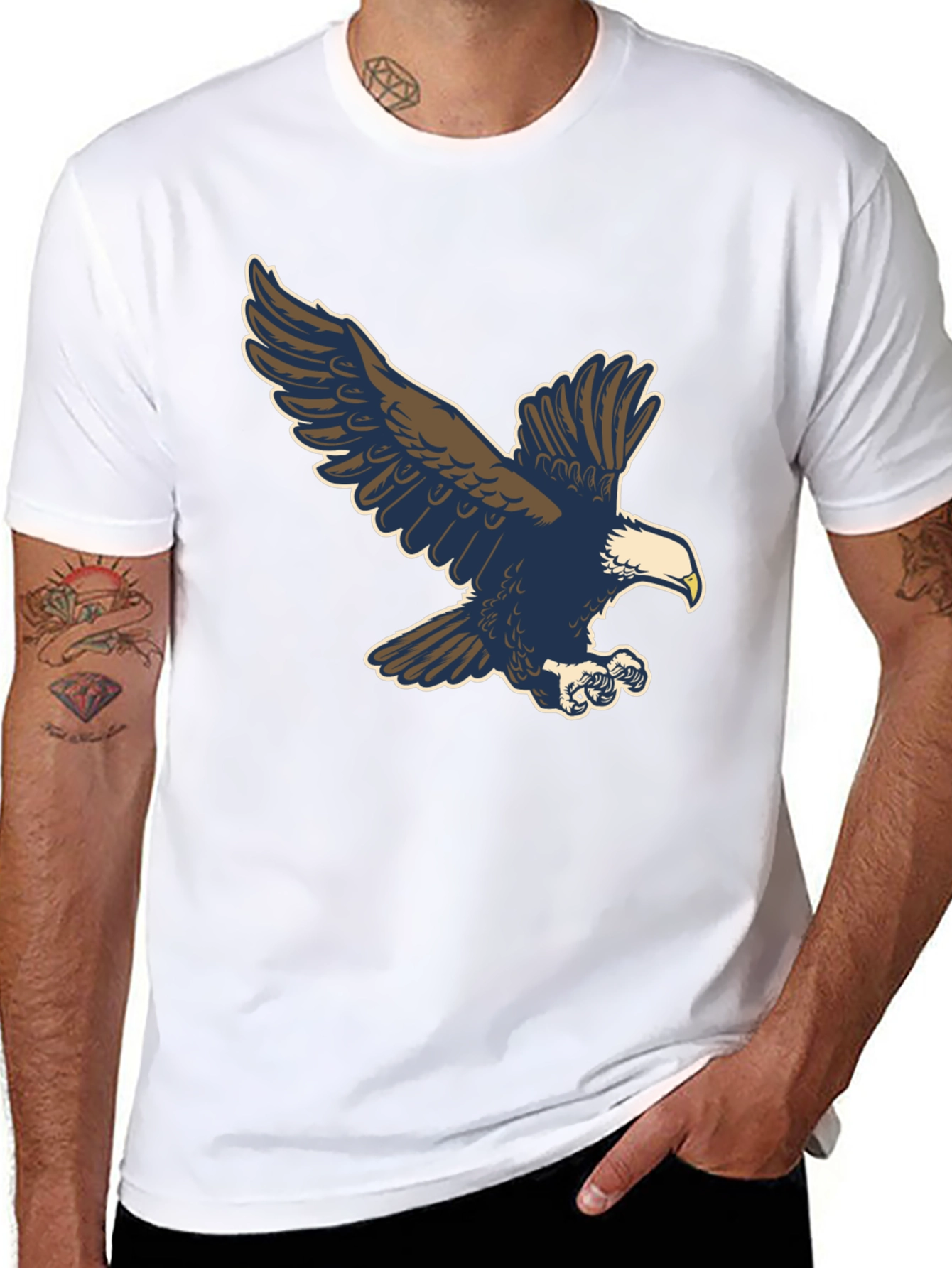 Eagle Graphic Tee - Classic Black Cotton Blend