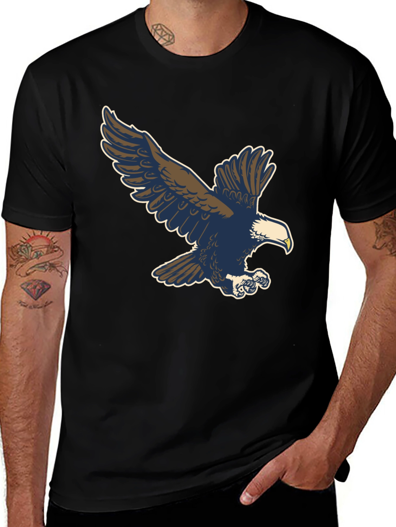 Eagle Graphic Tee - Classic Black Cotton Blend