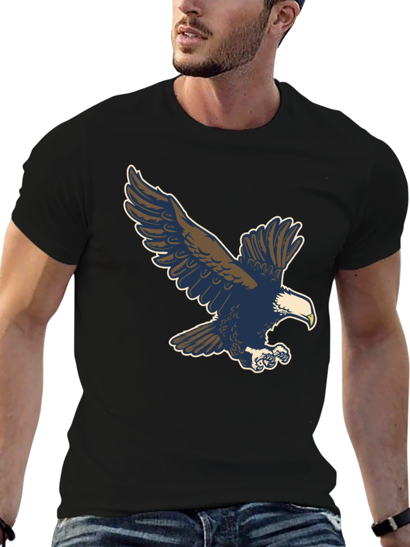 Eagle Graphic Tee - Classic Black Cotton Blend