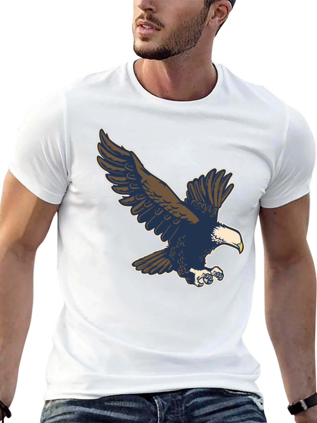Eagle Graphic Tee - Classic Black Cotton Blend