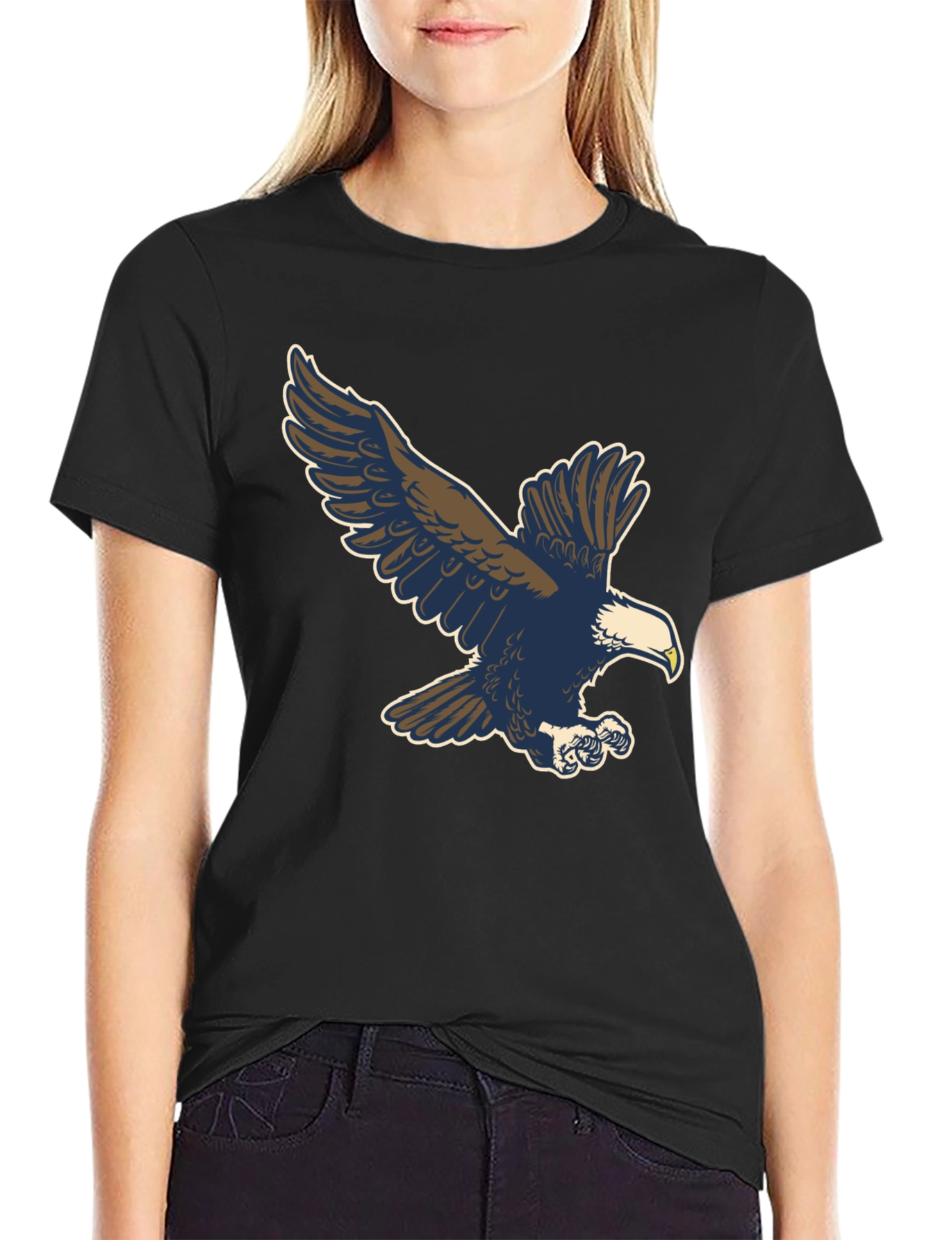 Eagle Graphic Tee - Classic Black Cotton Blend