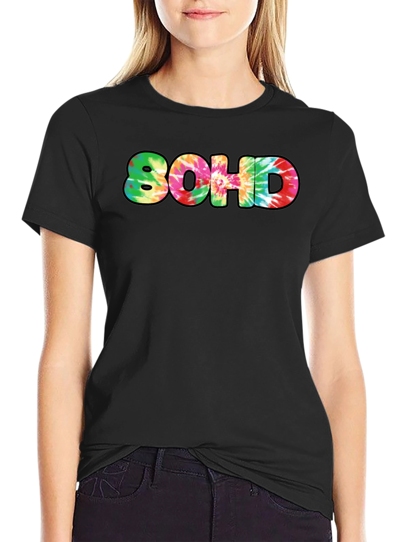 Tie-Dye 80HD Graphic Print Black T-Shirt