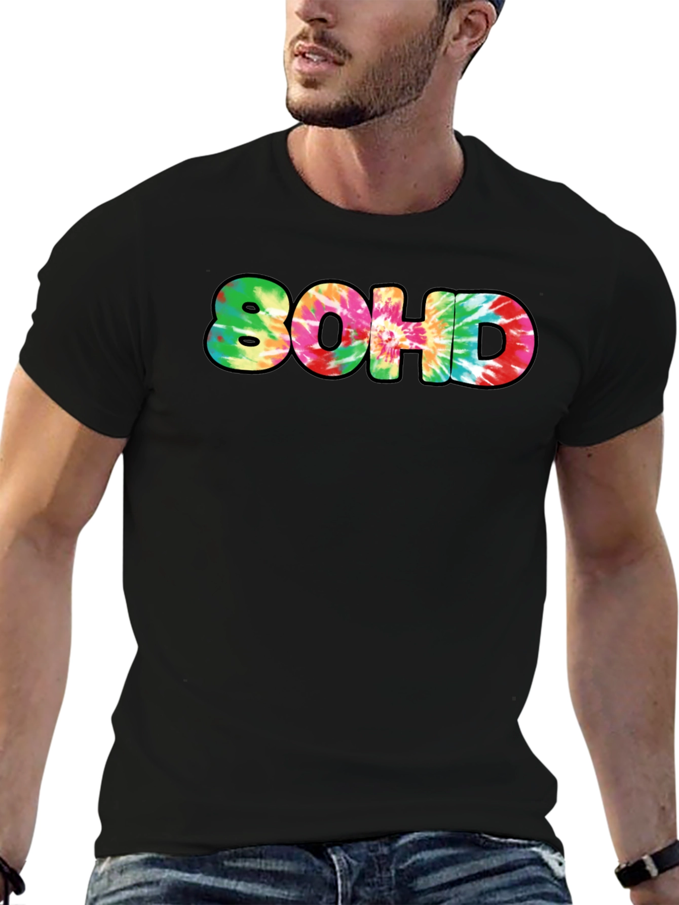 Tie-Dye 80HD Graphic Print Black T-Shirt