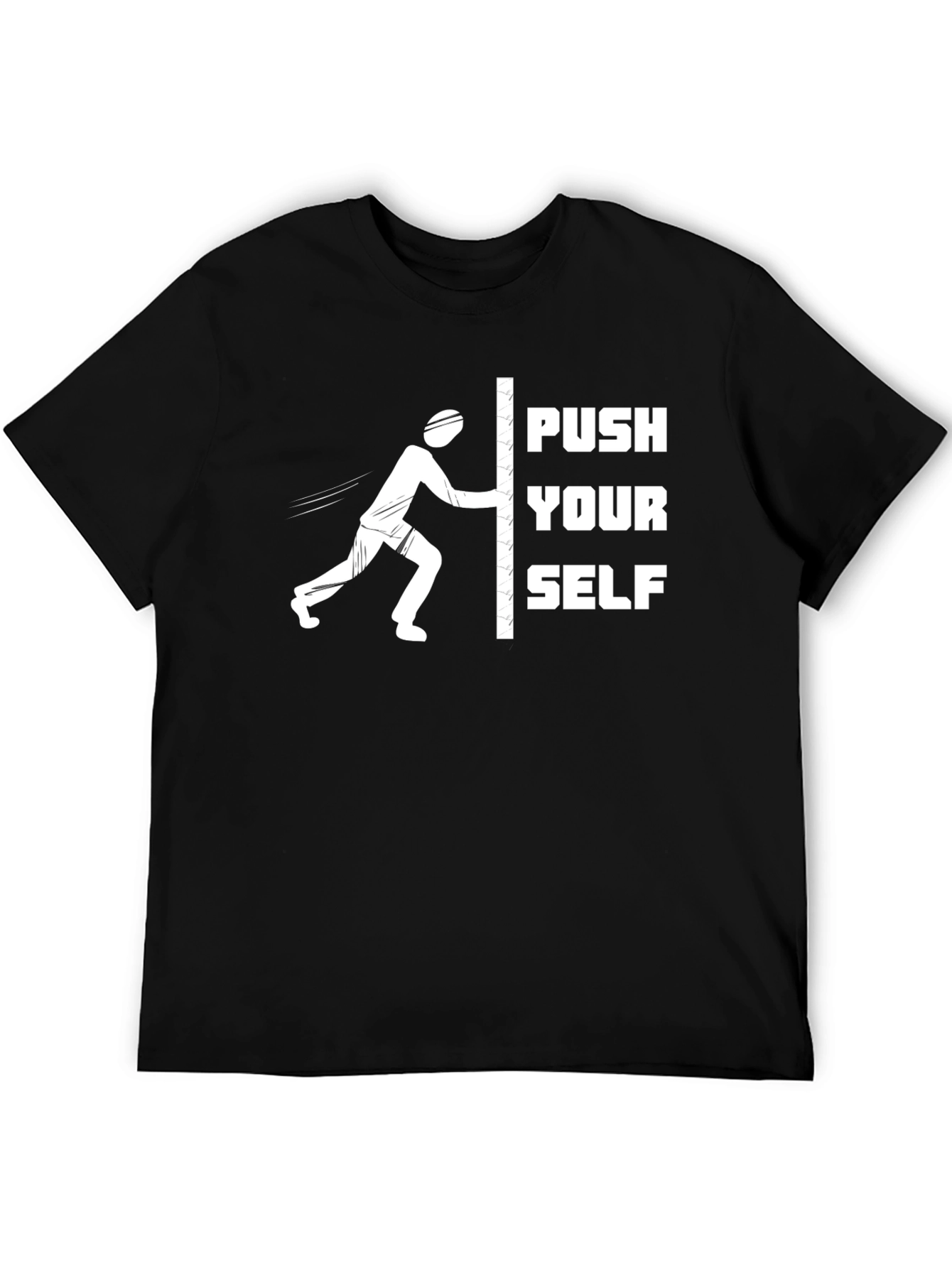 Push Yourself Black T-Shirt | Motivational