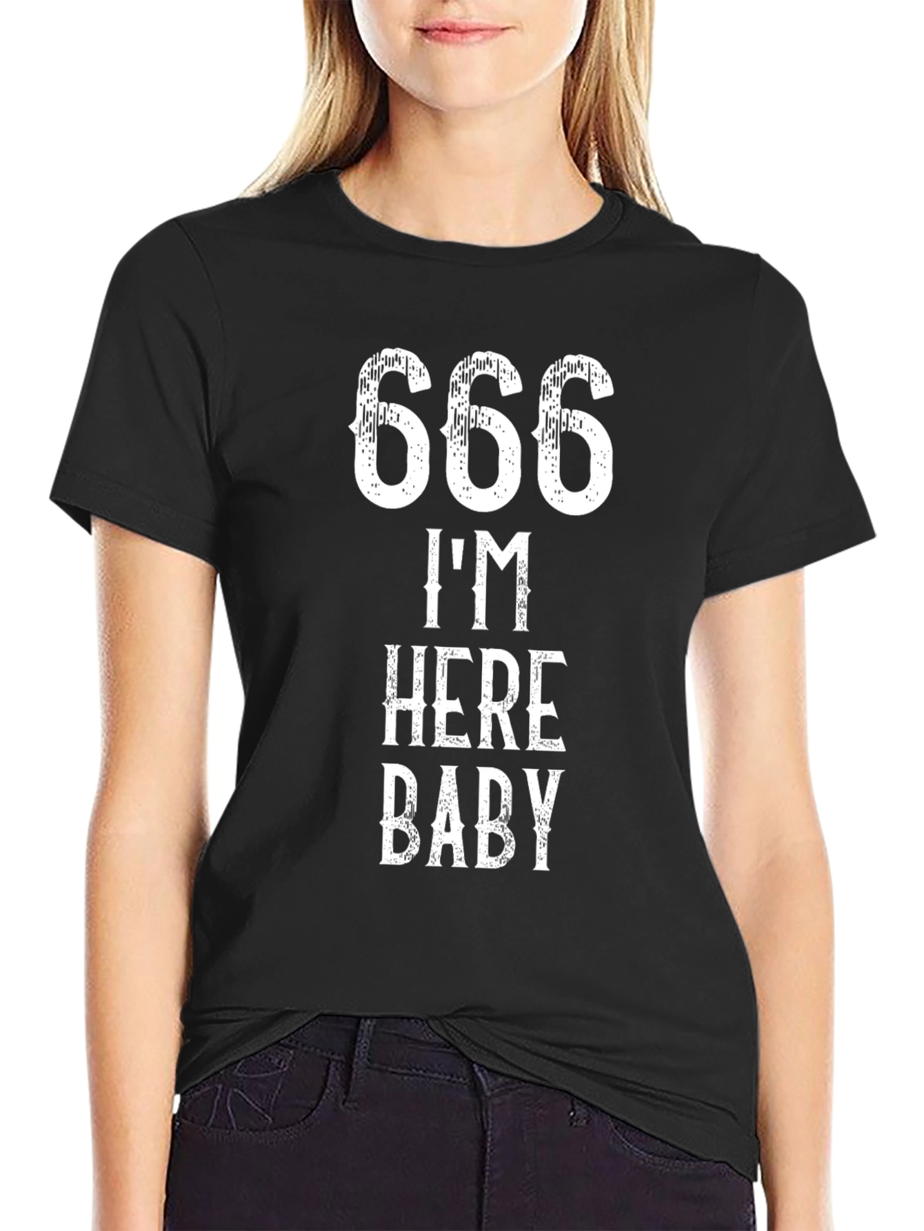 666 Im Here Baby T-Shirt - Bold Graphic Tee