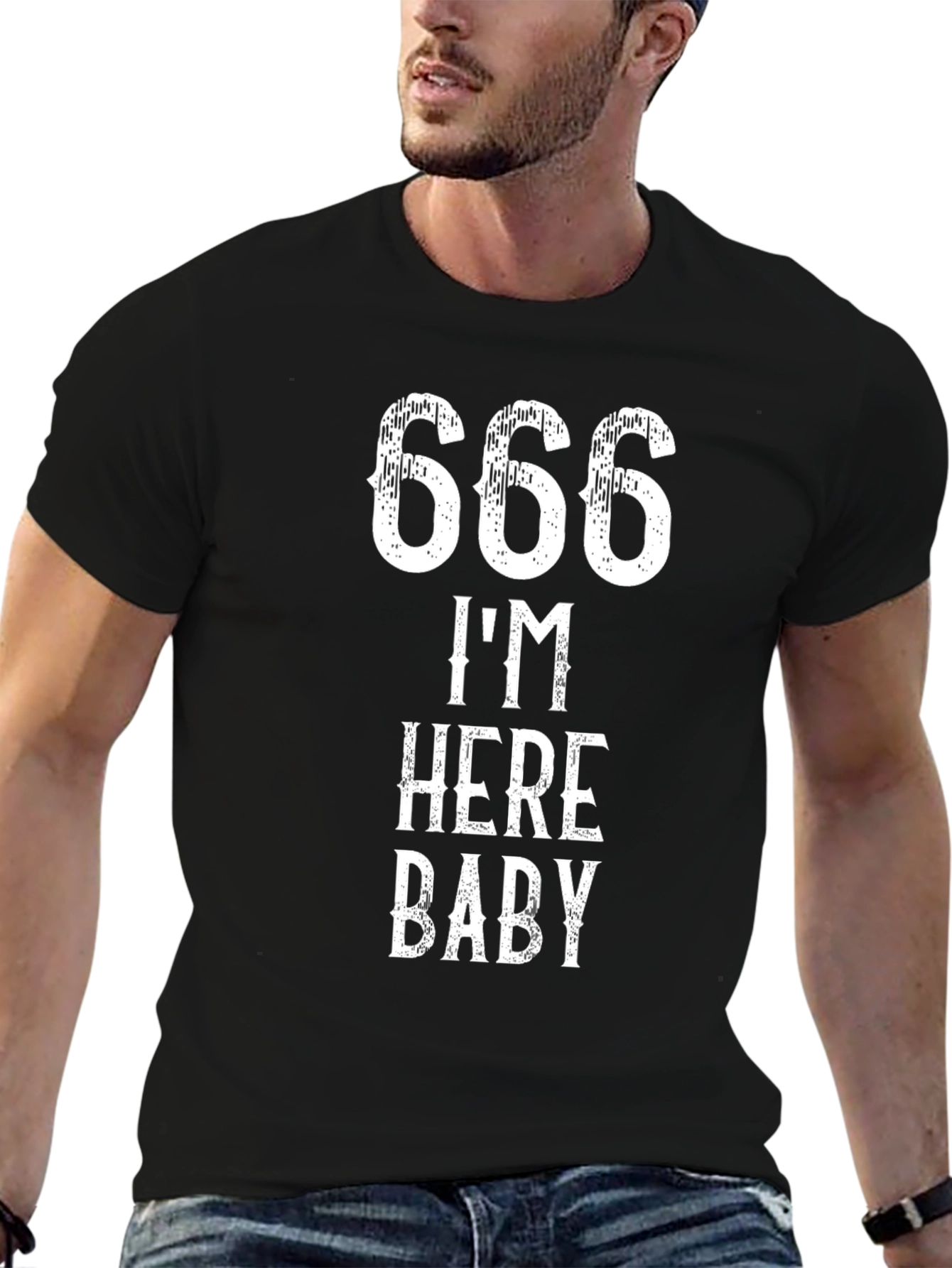 666 Im Here Baby T-Shirt - Bold Graphic Tee