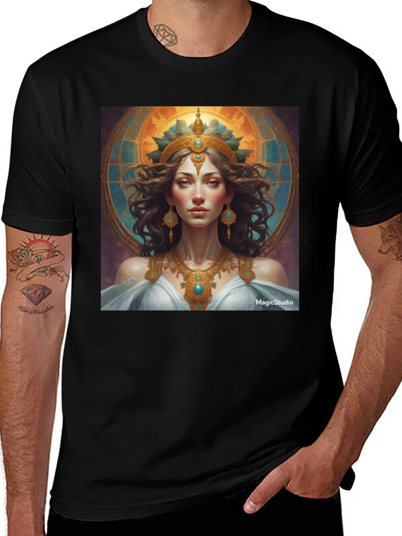 Goddess Graphic Tee - Artistic Premium Cotton Shirt