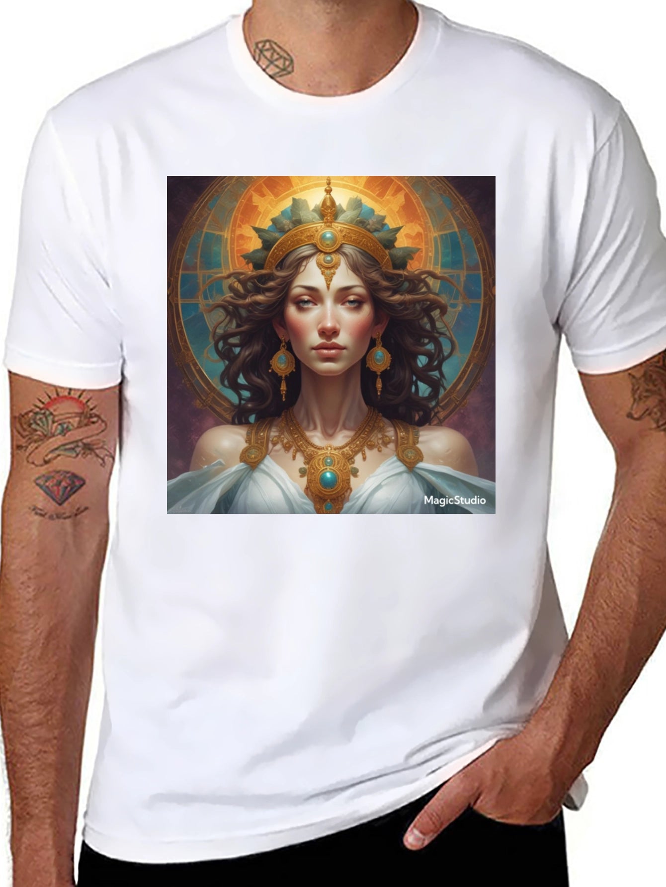 Goddess Graphic Tee - Artistic Premium Cotton Shirt