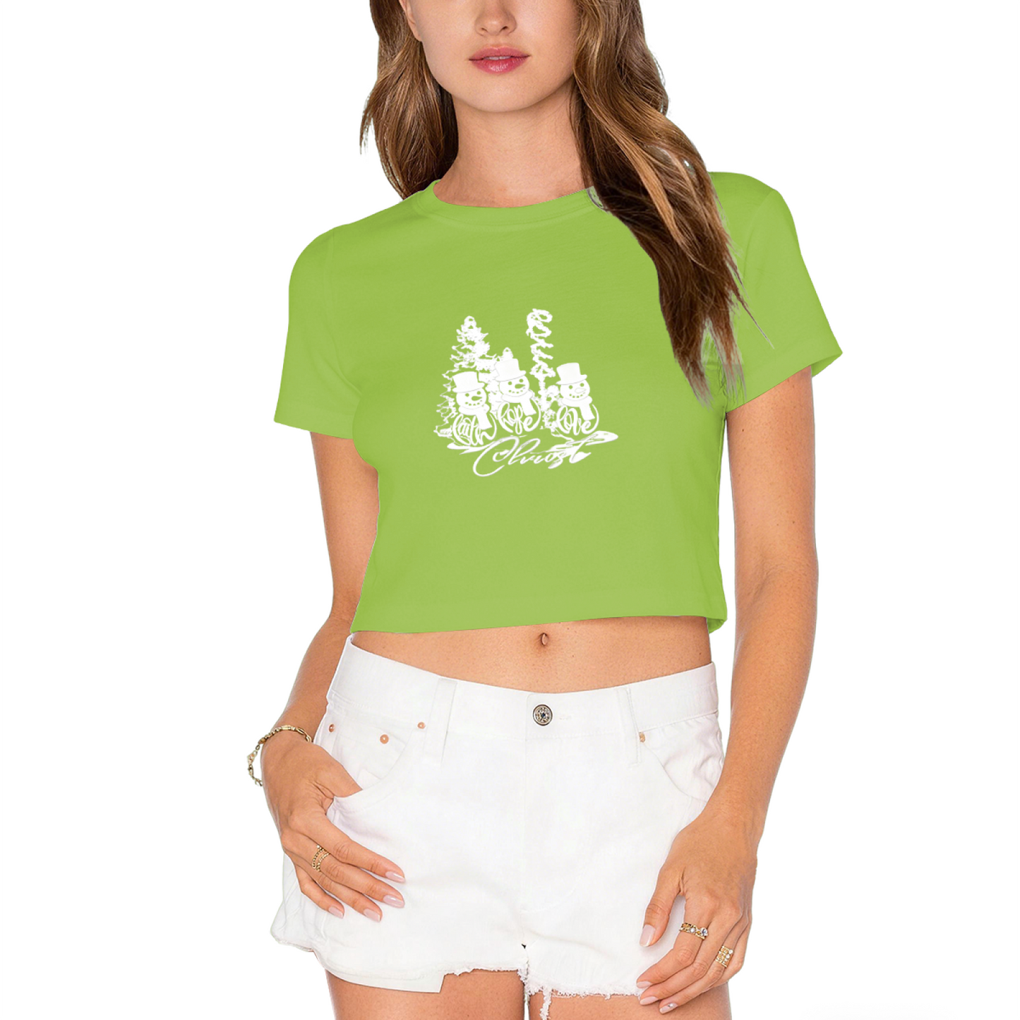 Funny Snowman Family Christmas Holiday Crop T?Shirt