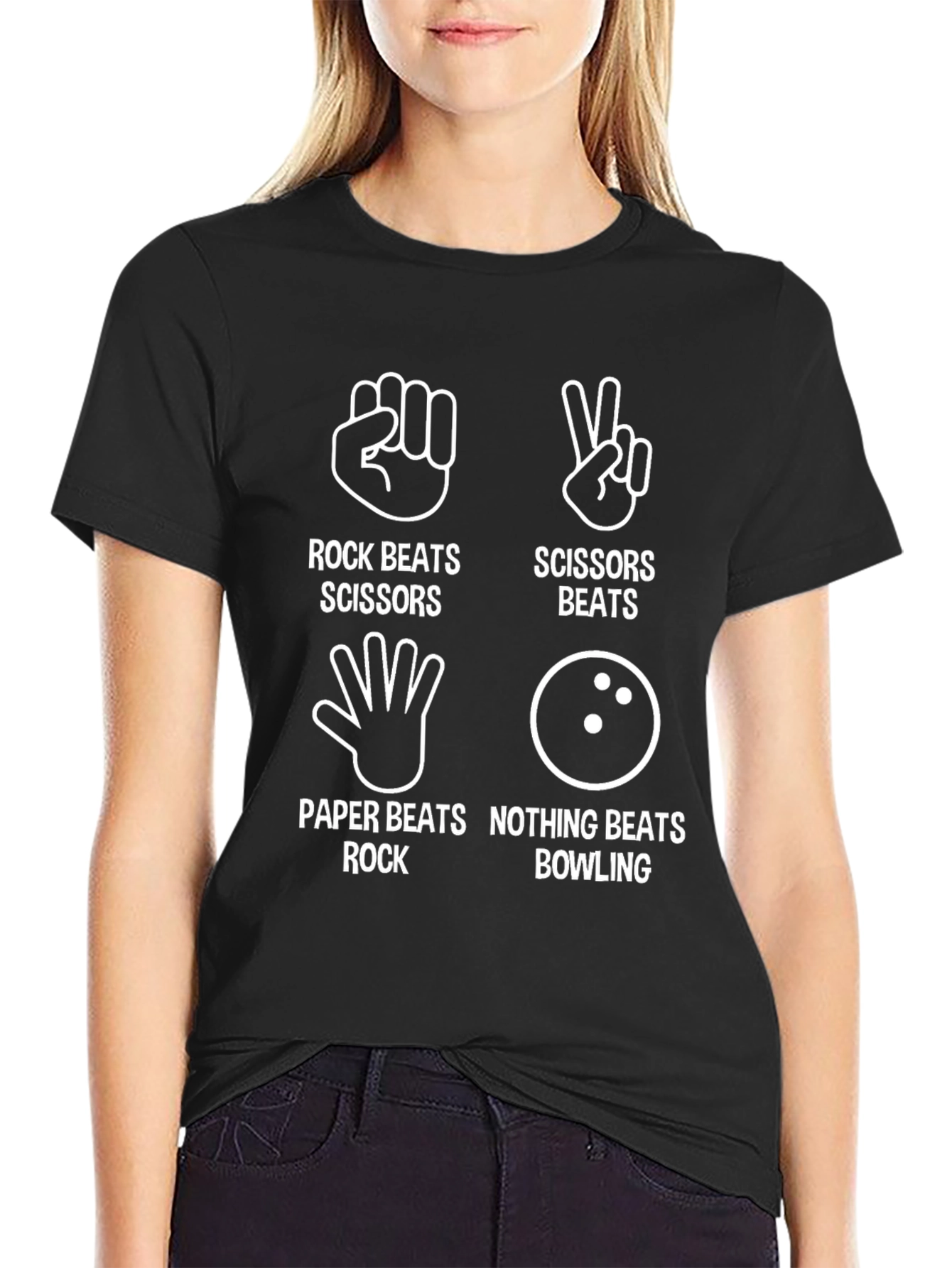 Rock Paper Scissors Bowling Graphic Tee