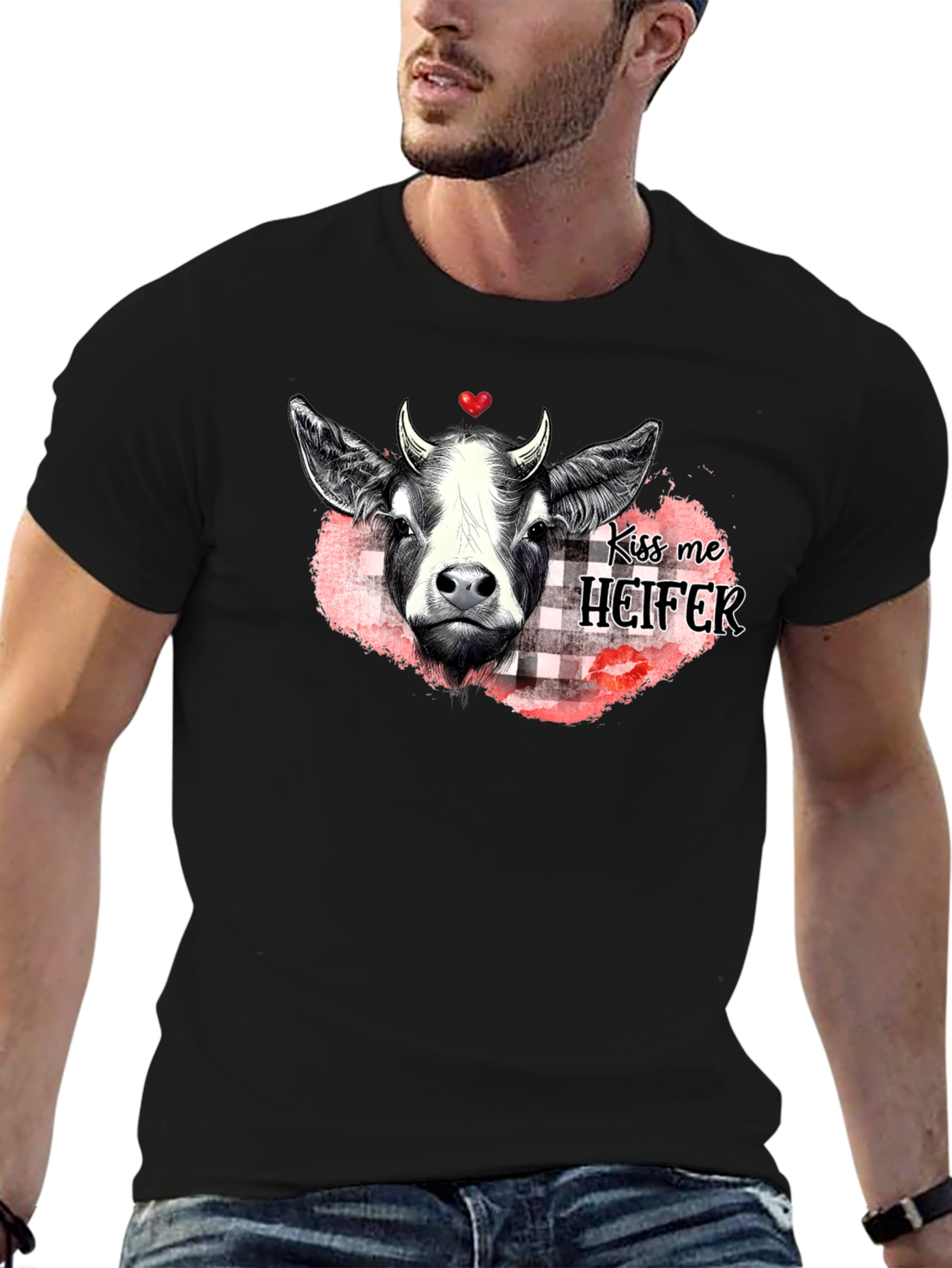 Kiss Me Heifer T-Shirt - Farm Animal Graphic Tee
