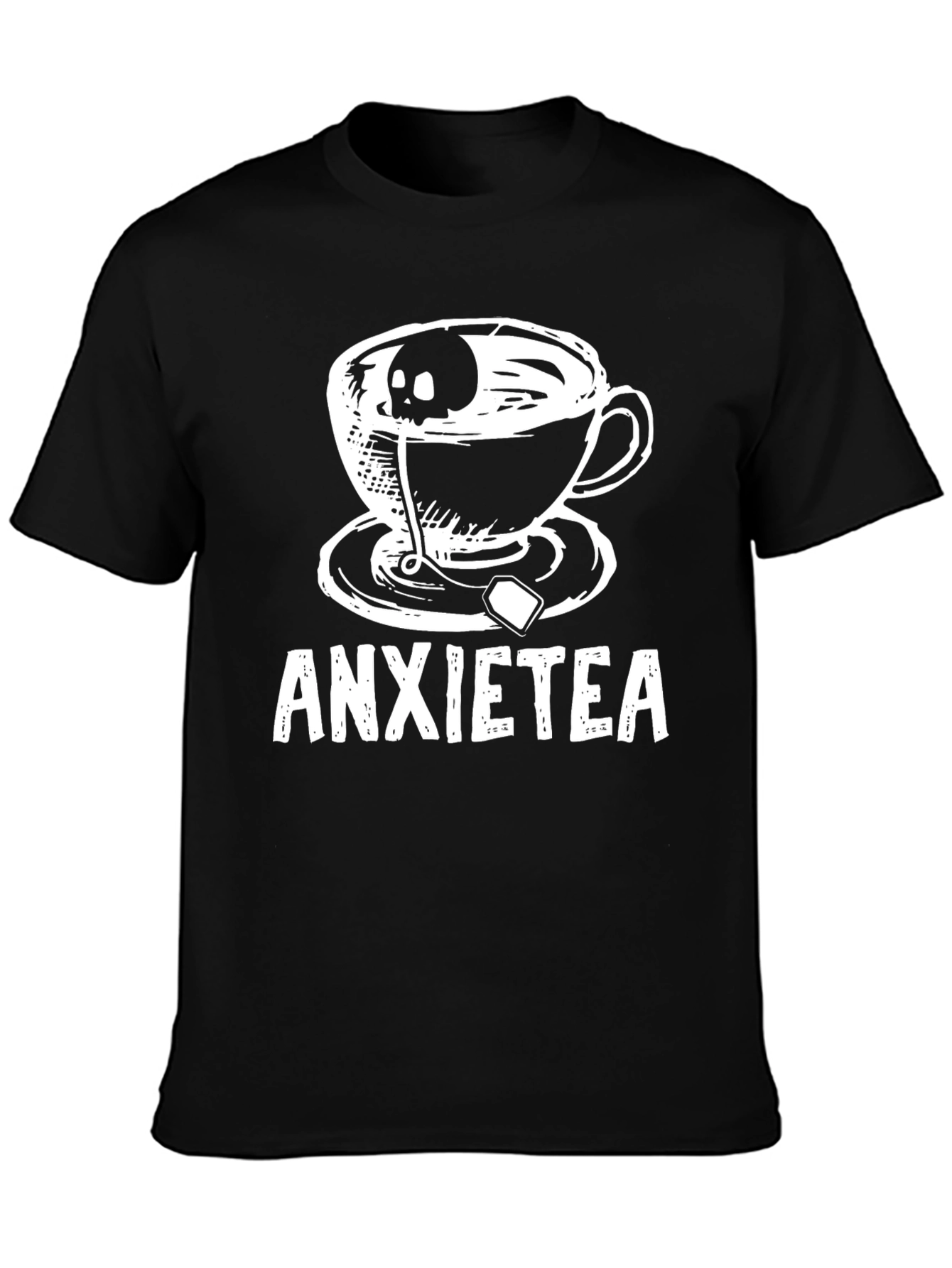 Anxietea T-Shirt - Skull Tea Cup Graphic Tee