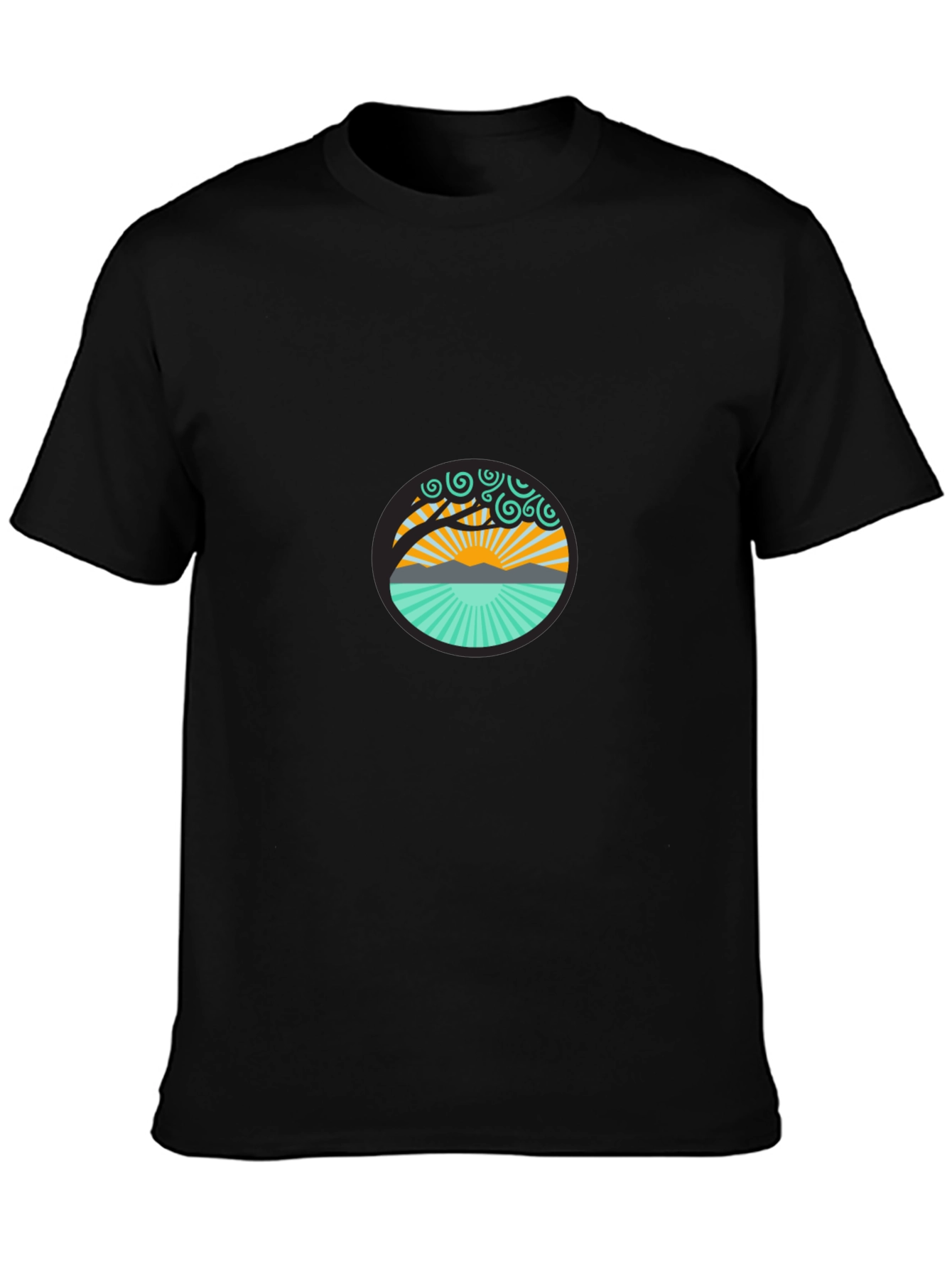 Nature Design Graphic Black T-Shirt