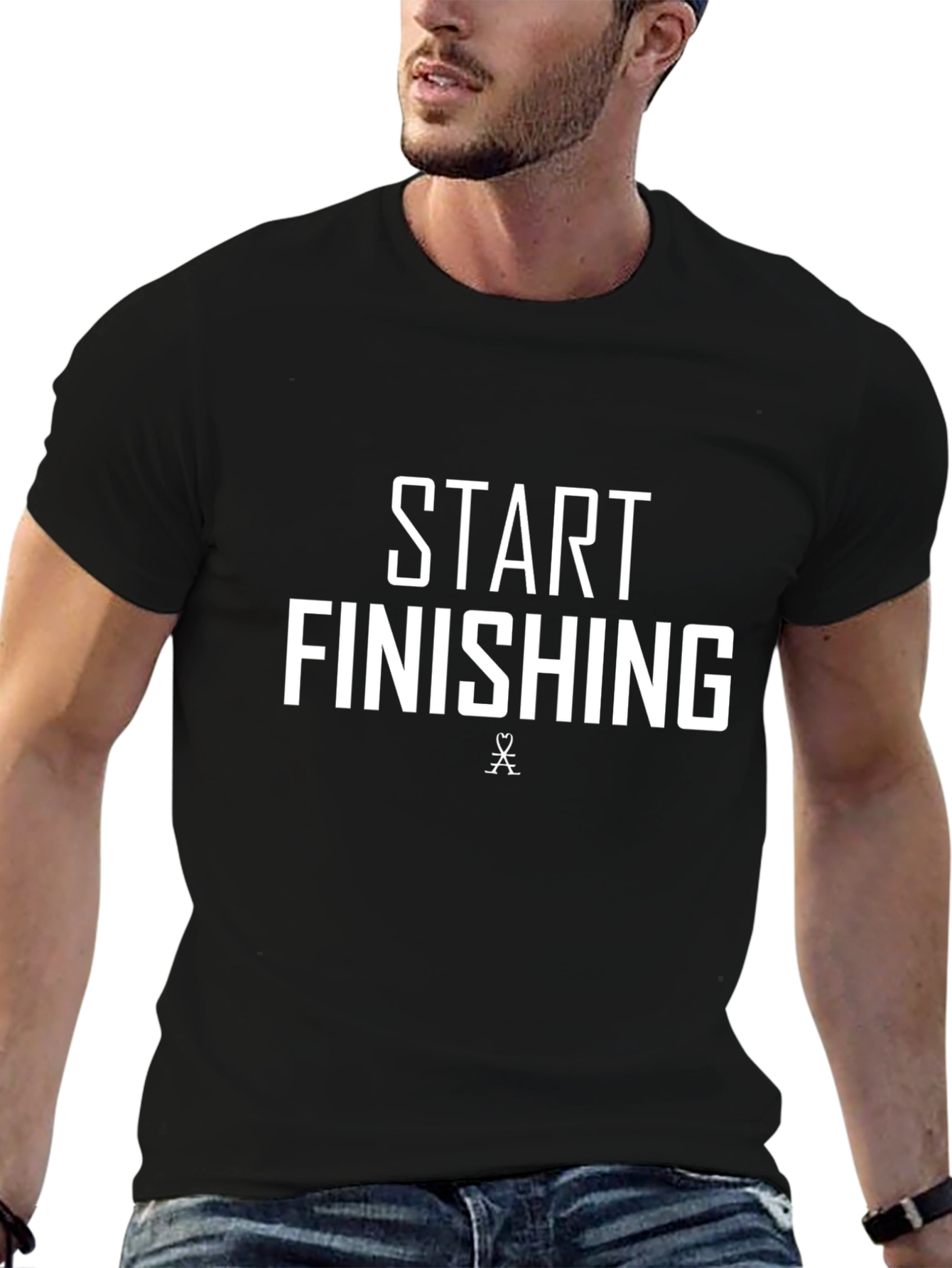 Start Finishing T-Shirt - Motivational Black Tee