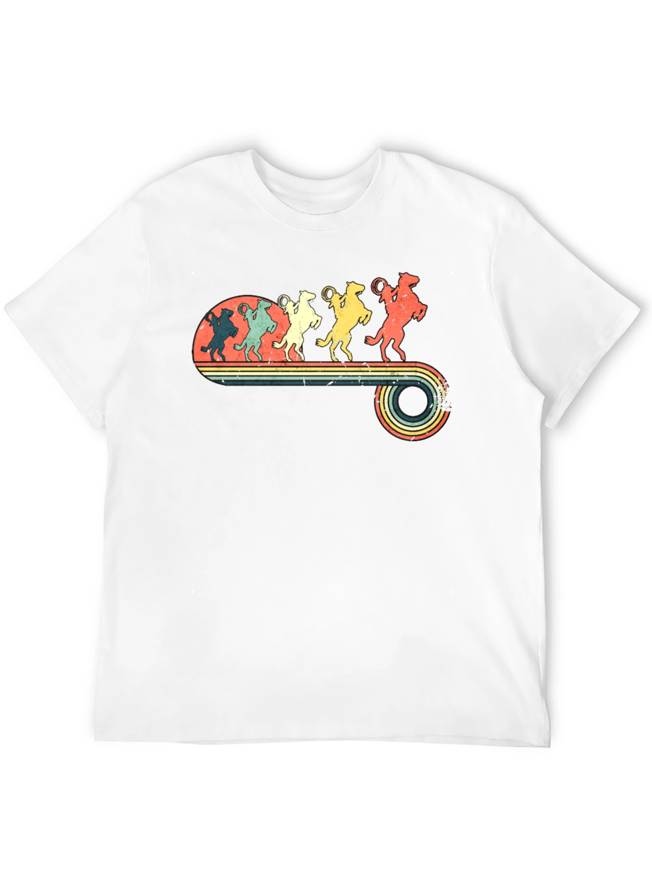 Retro Rodeo T-Shirt - Cowboy Horse Lineup