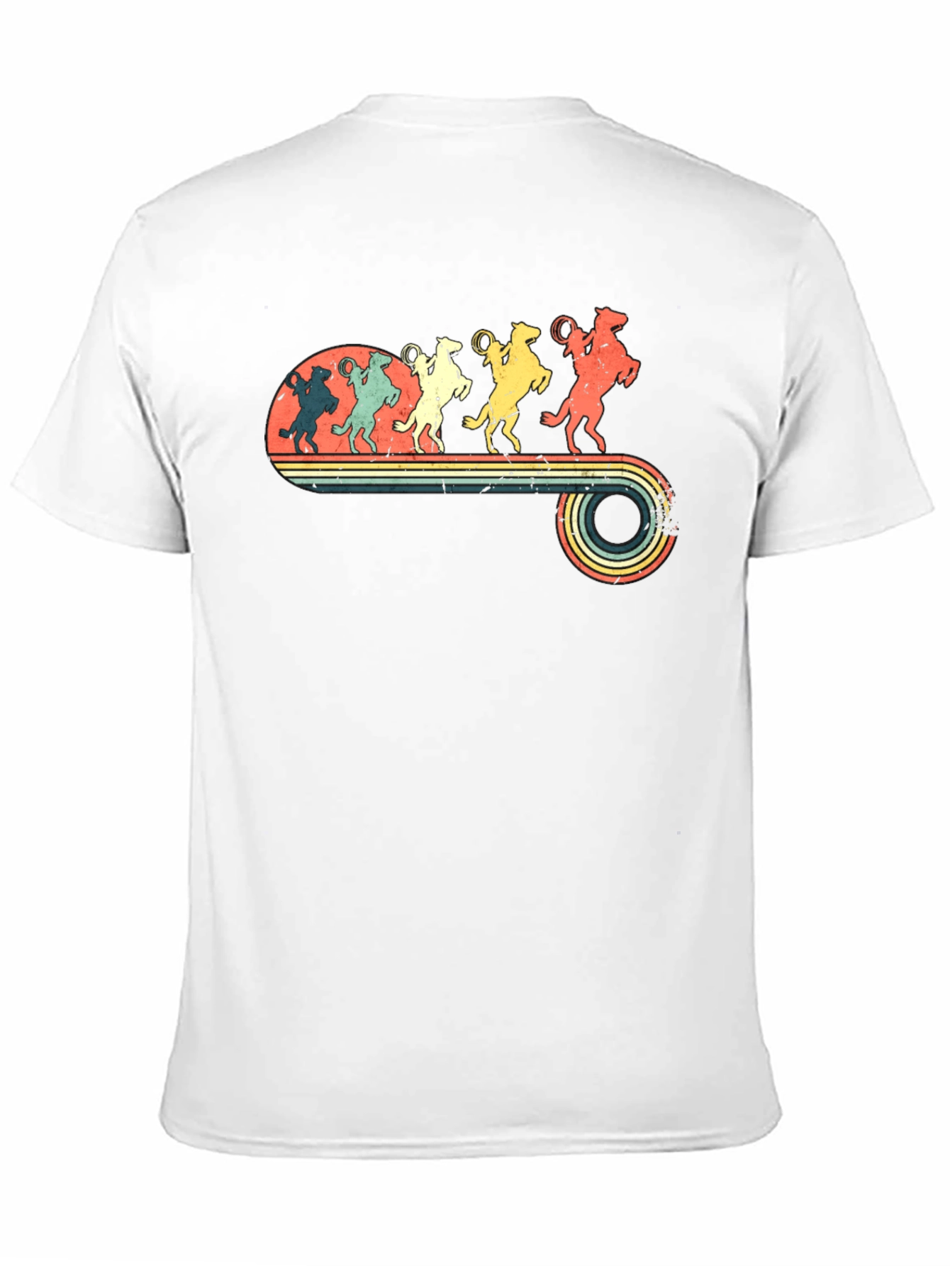 Retro Rodeo T-Shirt - Cowboy Horse Lineup
