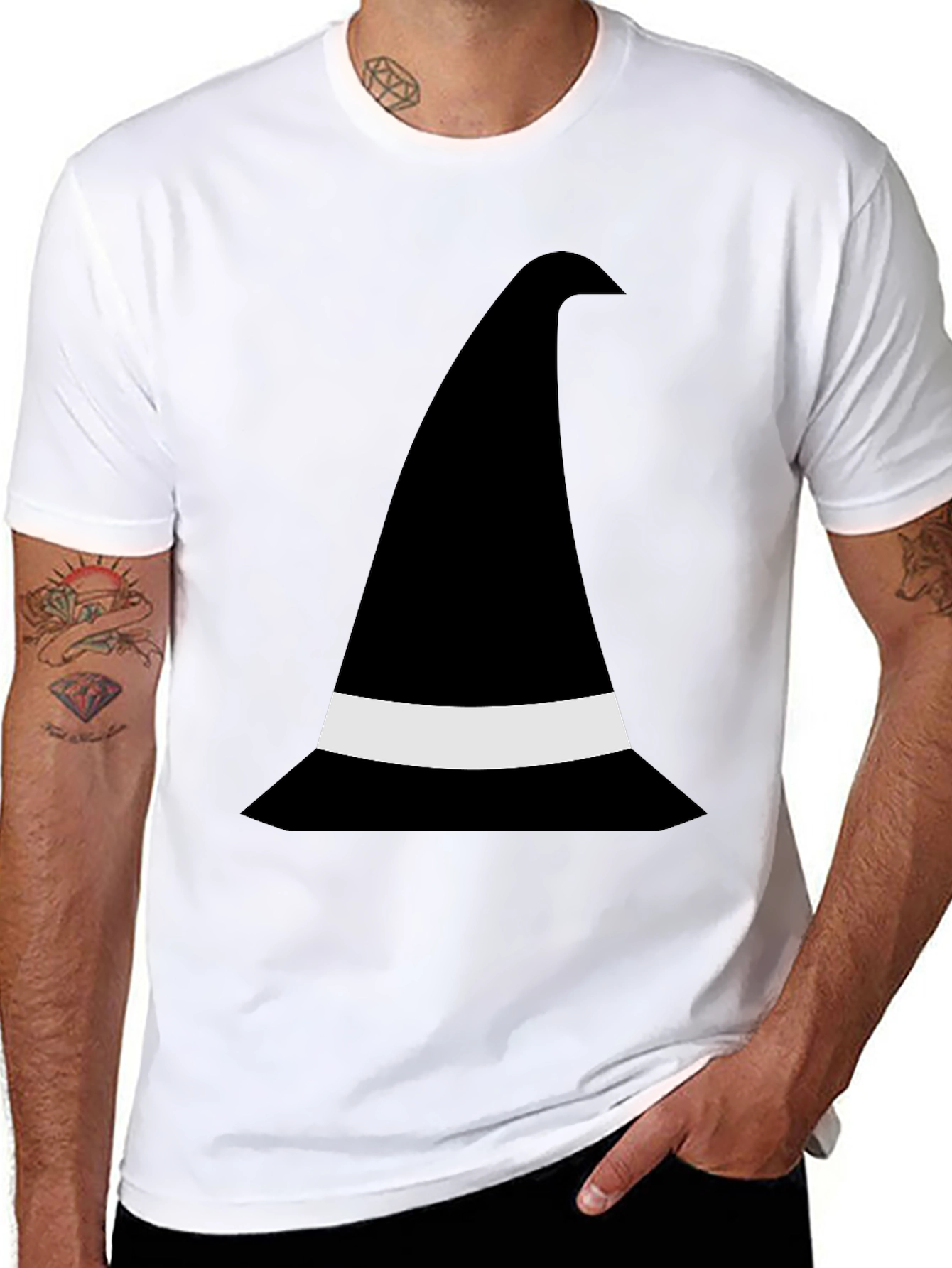 Whimsical Witch Hat Graphic Tee - Halloween Ready!